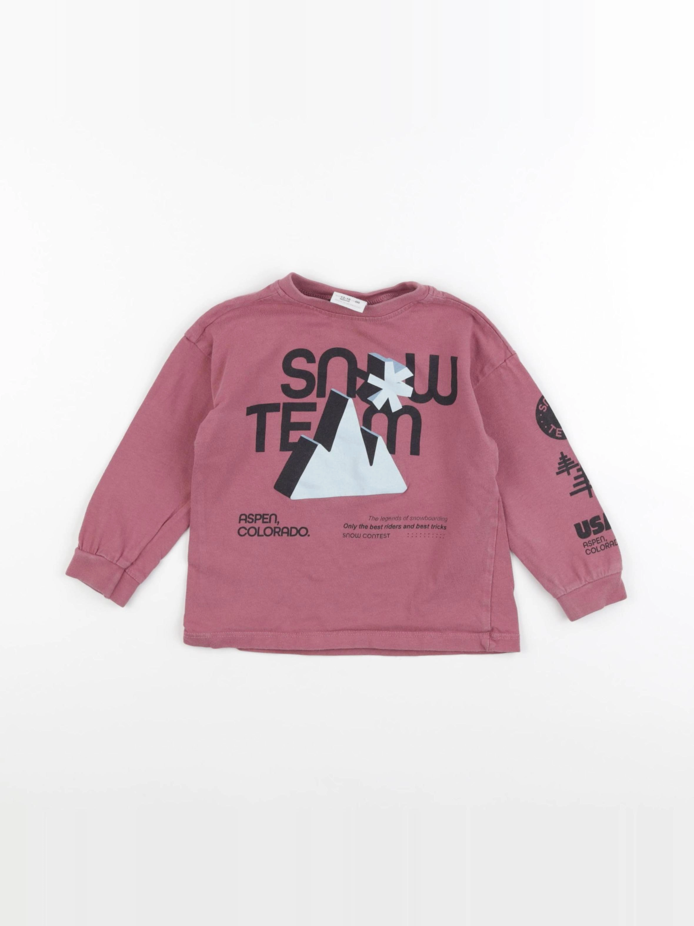 Zara - tee-shirt rose - 12/18 mois