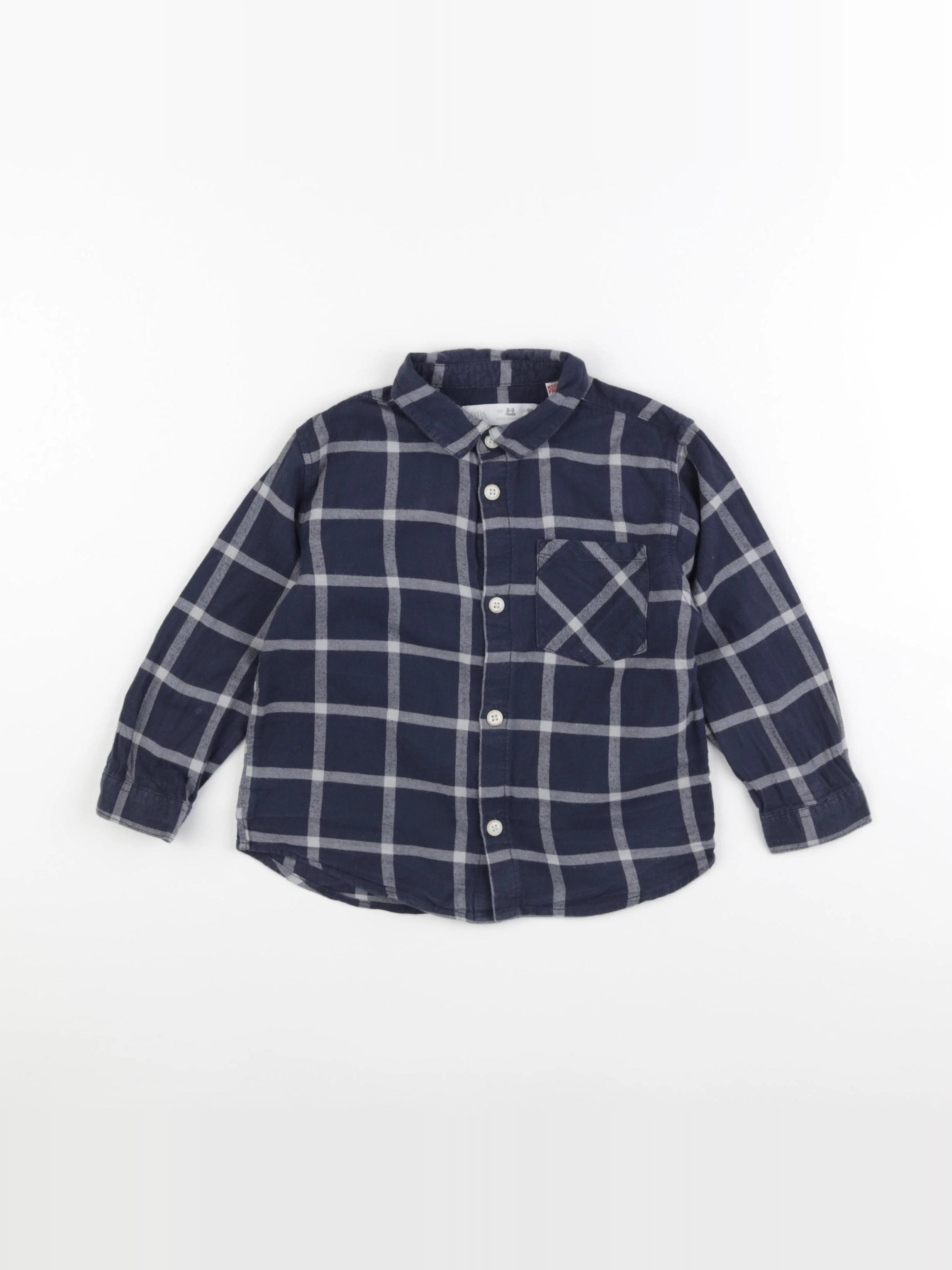 Zara - chemise noir, bleu - 2/3 ans