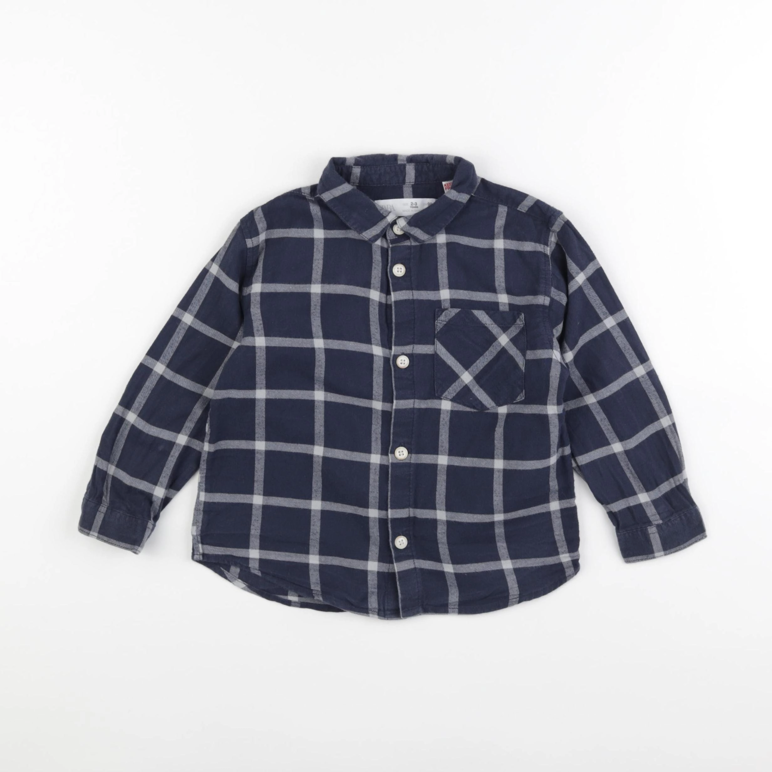 Zara - chemise noir, bleu - 2/3 ans