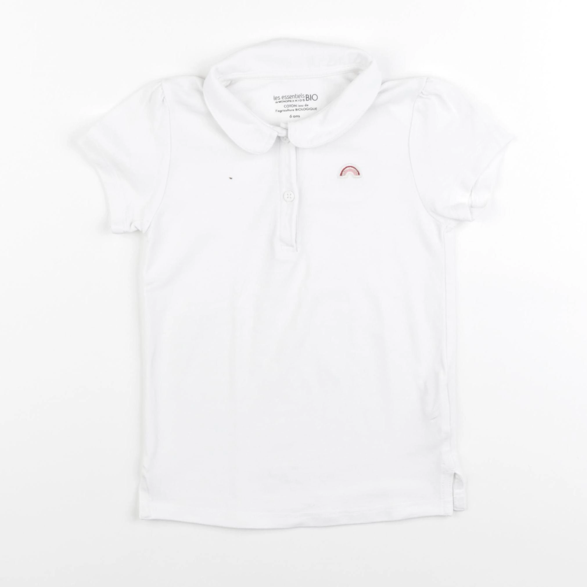 Monoprix - polo blanc - 6 ans