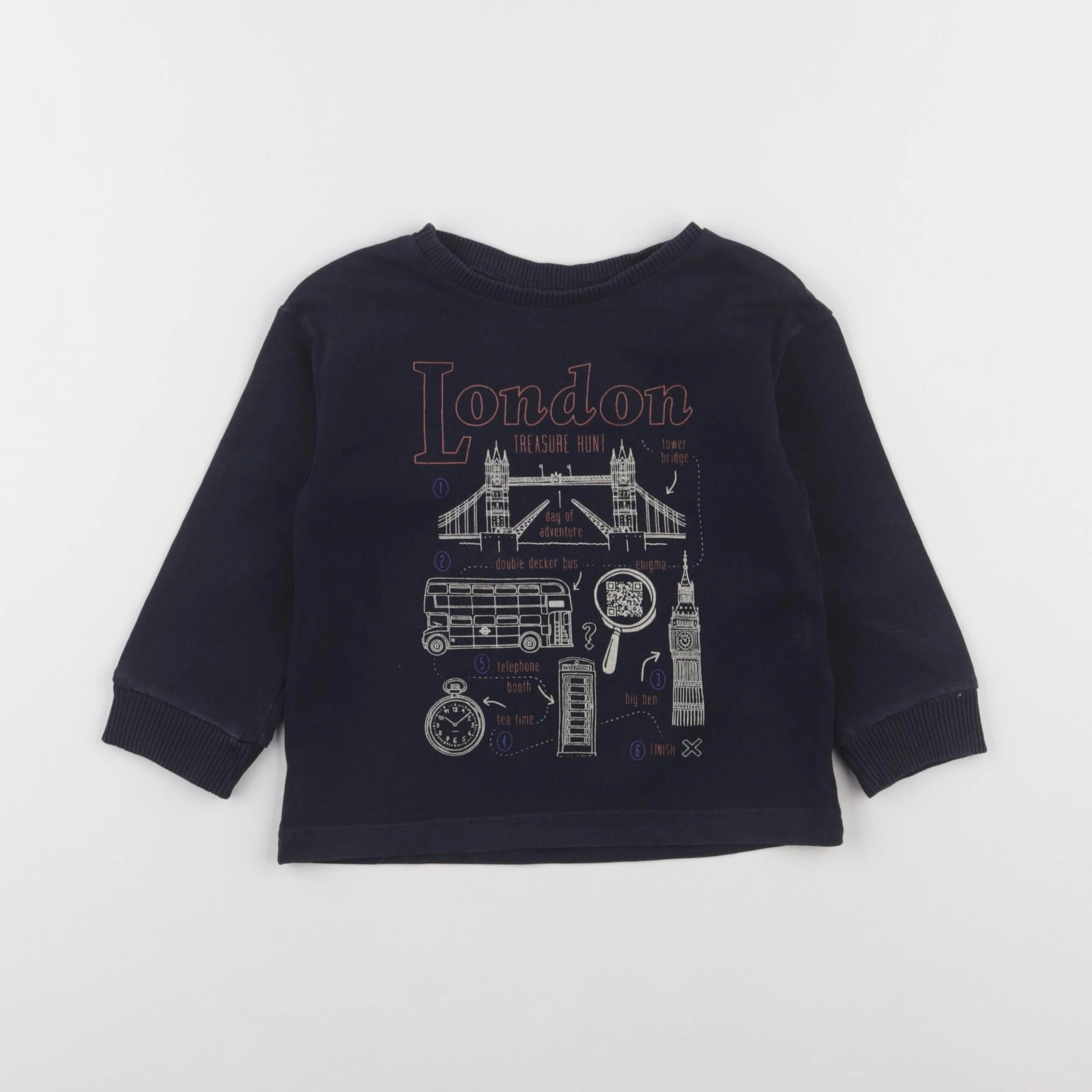 Vertbaudet - sweat bleu - 3 ans