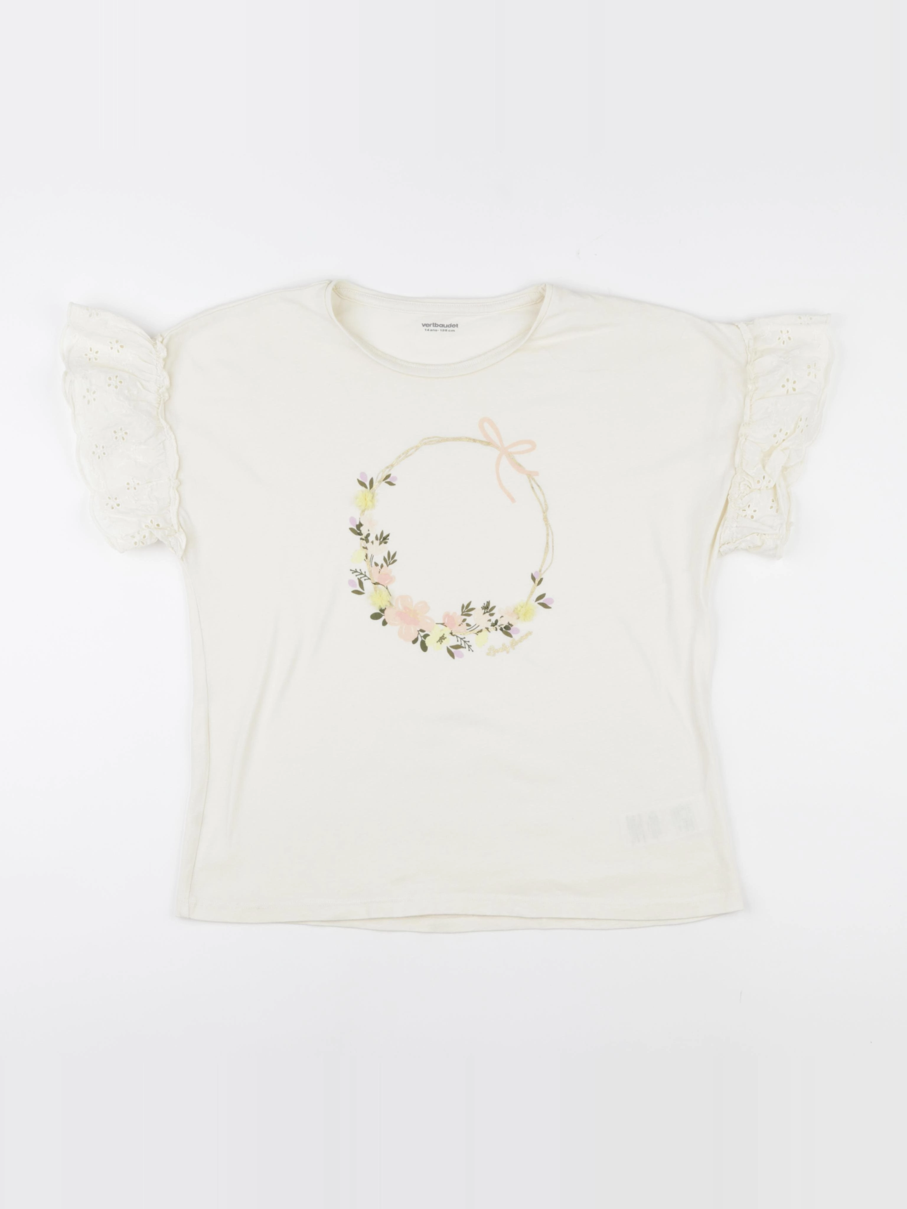 Vertbaudet - tee-shirt blanc - 14 ans