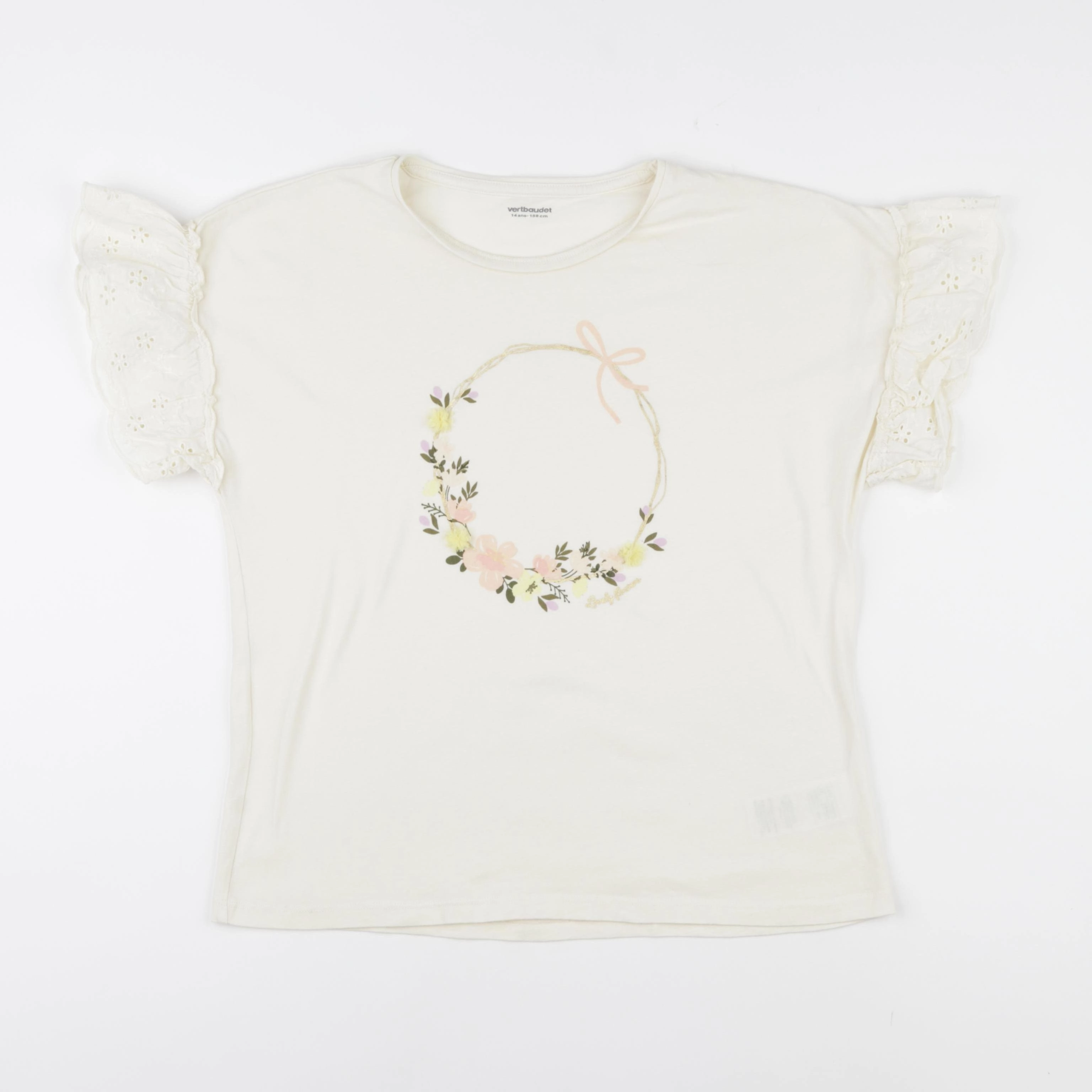 Vertbaudet - tee-shirt blanc - 14 ans