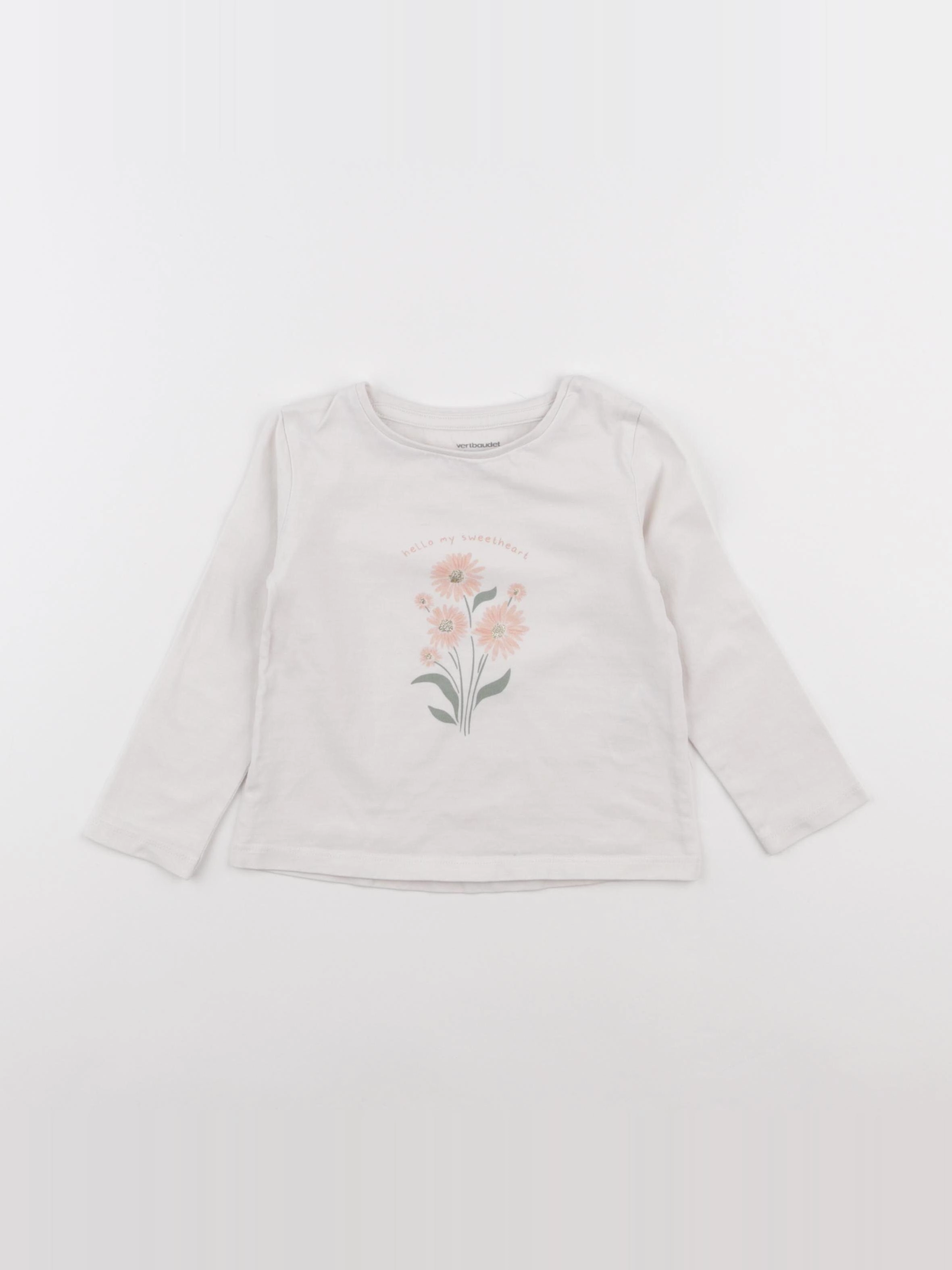 Vertbaudet - tee-shirt blanc - 2 ans