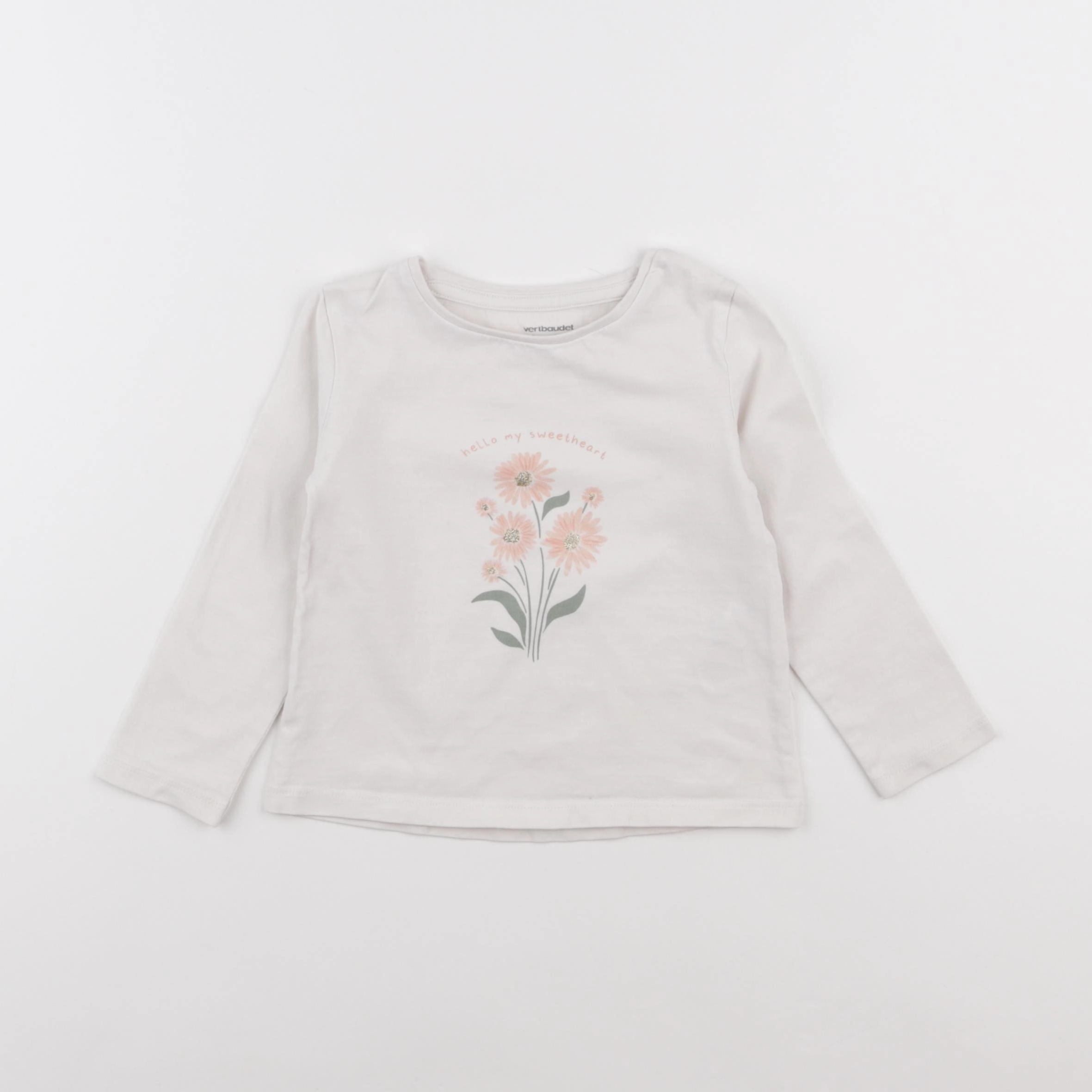 Vertbaudet - tee-shirt blanc - 2 ans