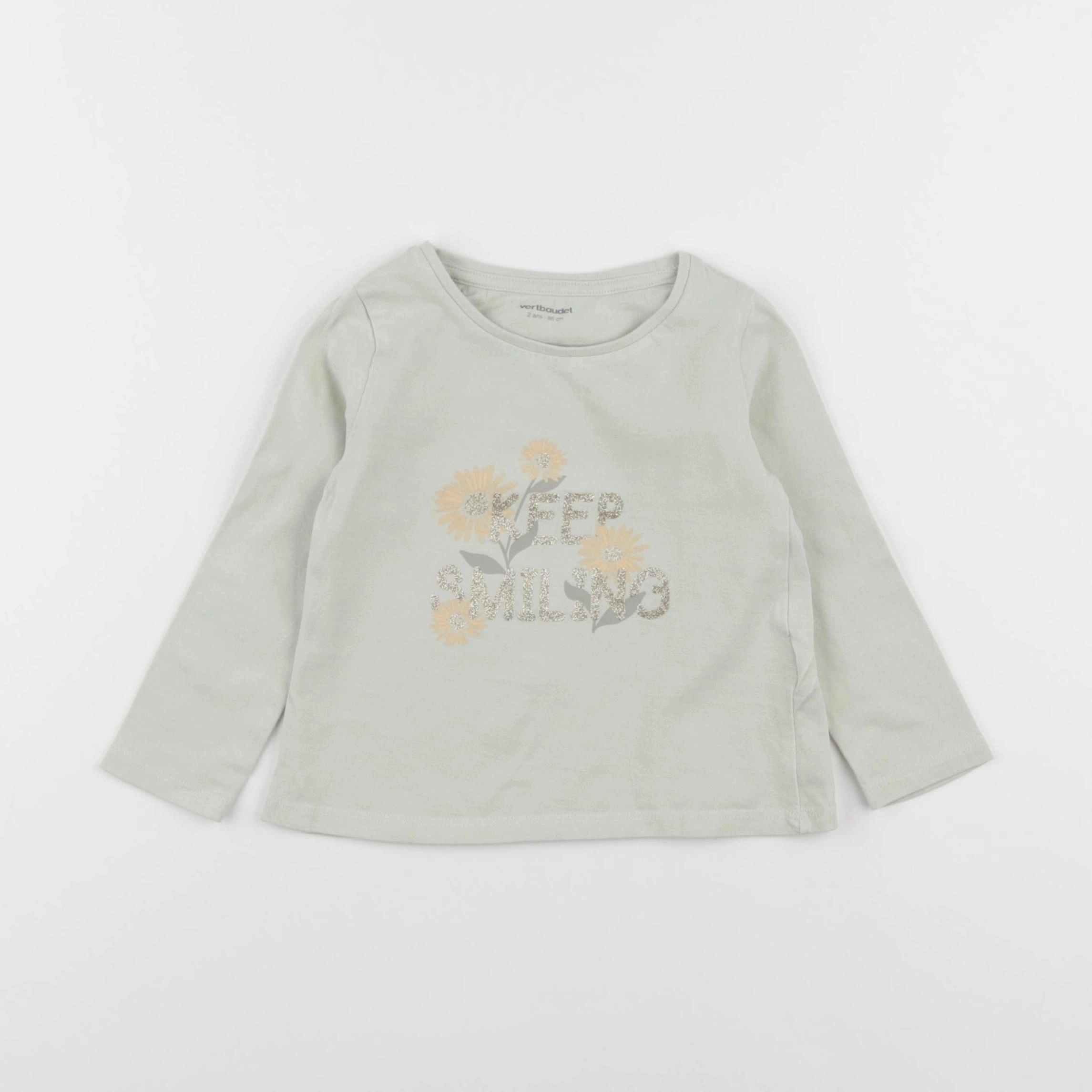 Vertbaudet - tee-shirt vert - 2 ans