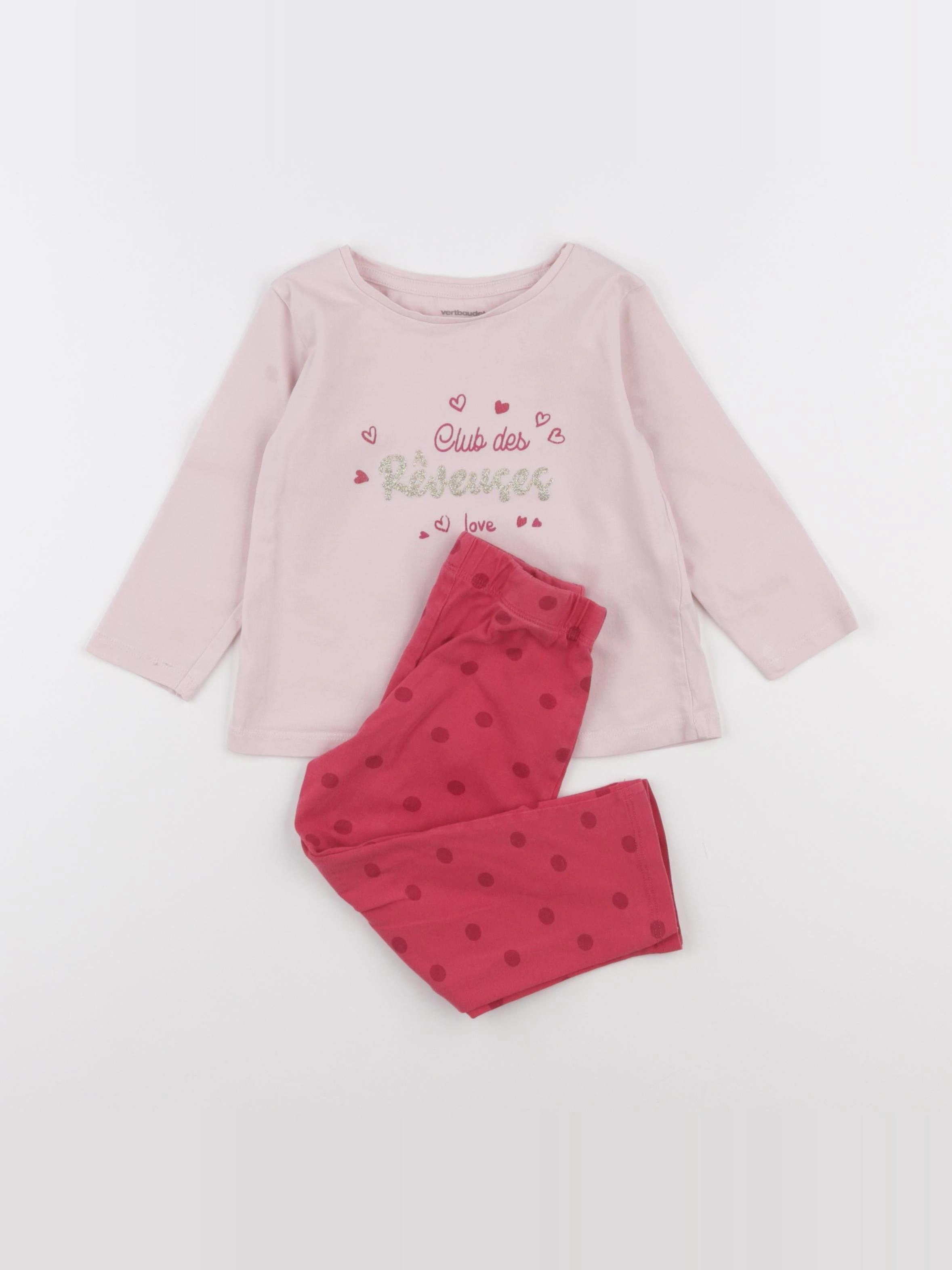Vertbaudet - pyjama rose - 2 ans