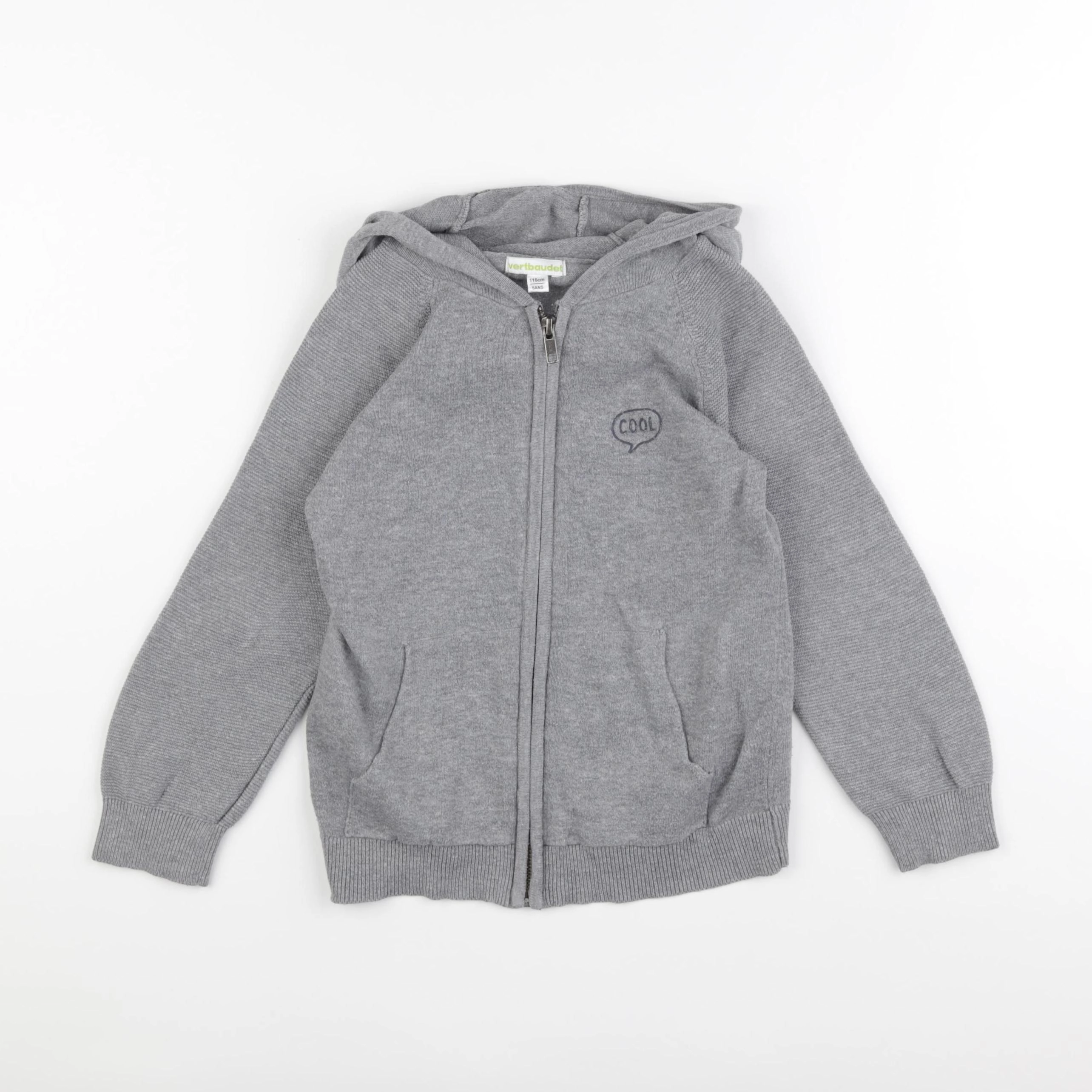 Vertbaudet - gilet gris - 6 ans