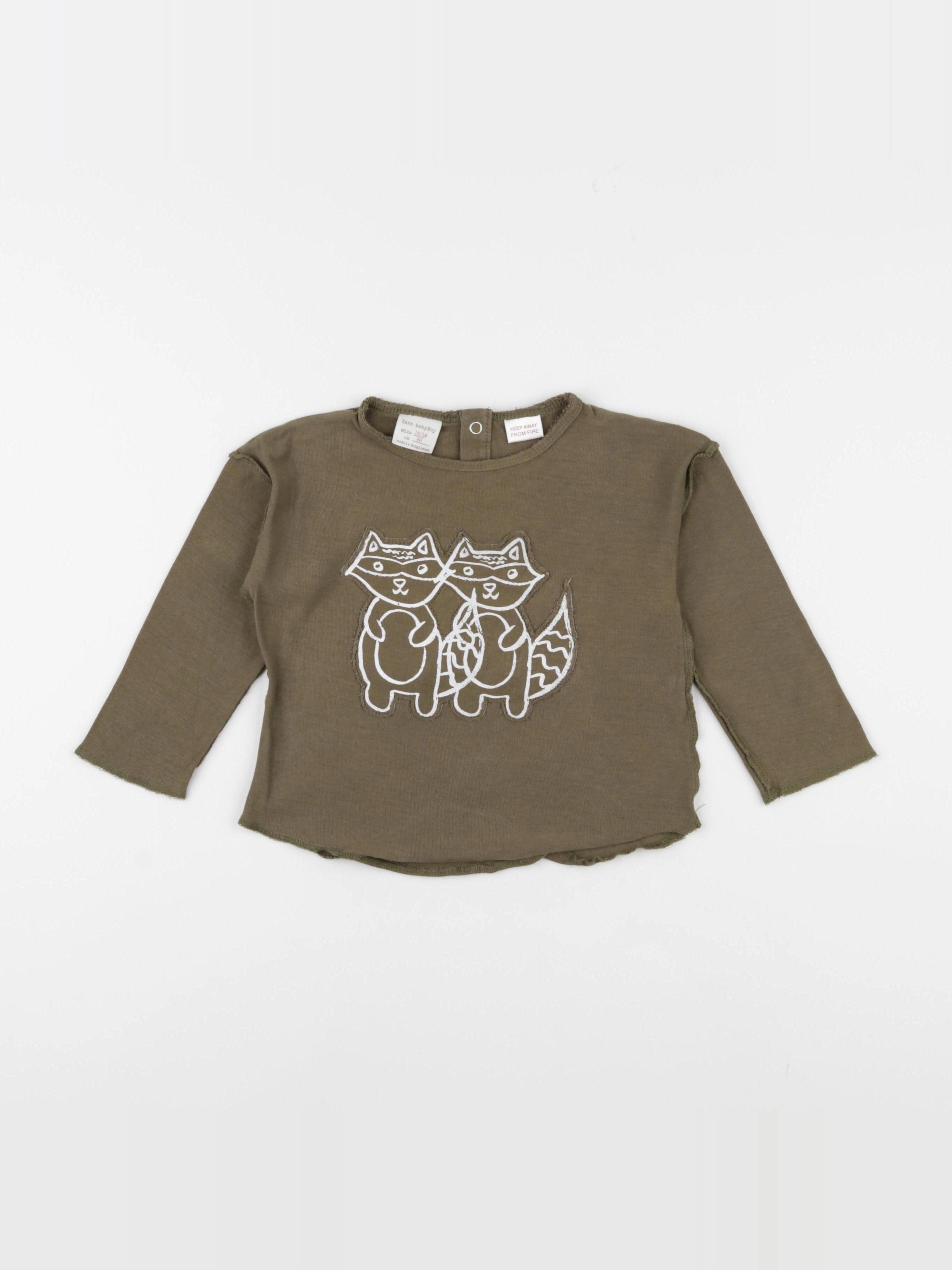 Zara - tee-shirt vert - 12/18 mois
