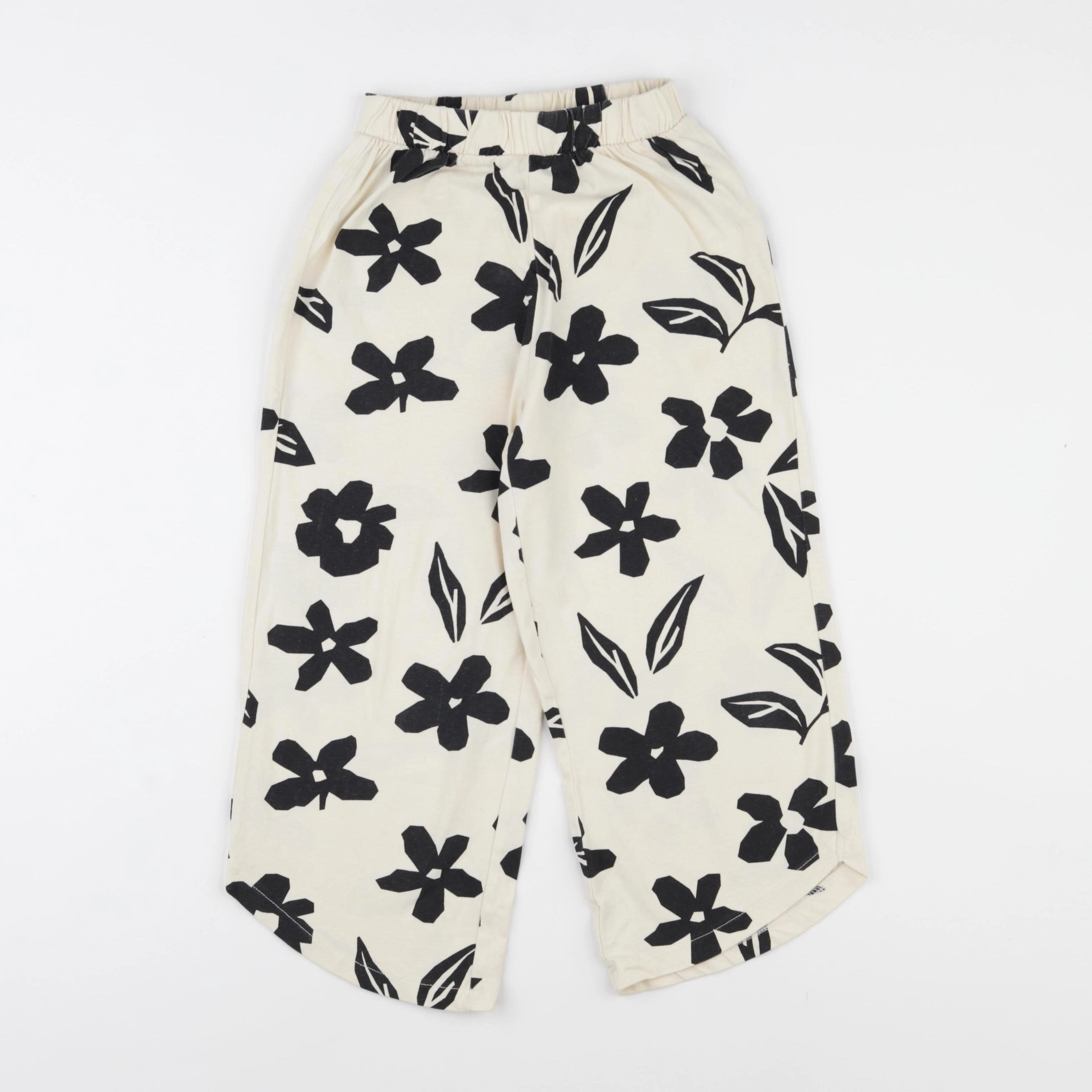 Zara - pantalon blanc, noir - 7 ans