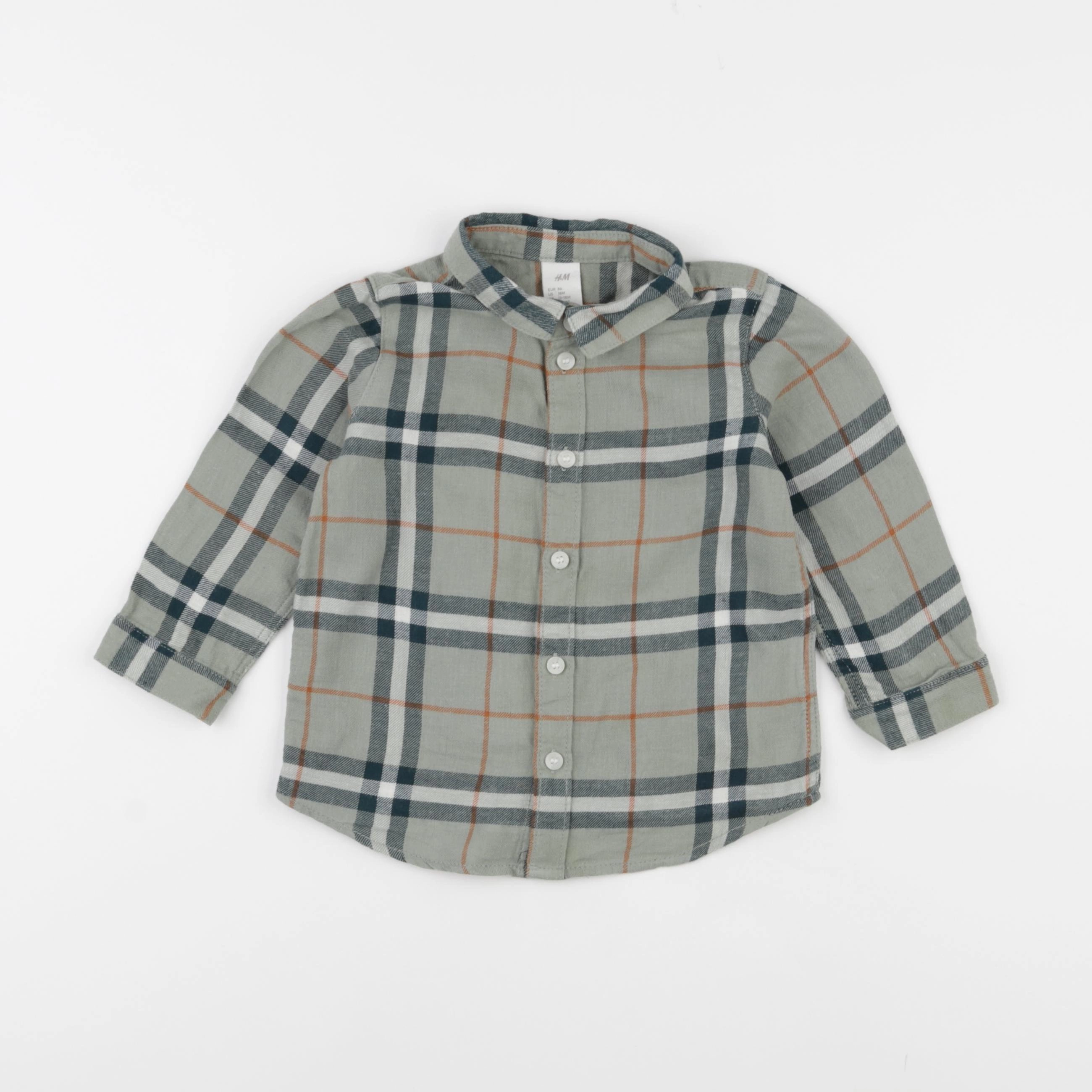 H&M - chemise vert - 12/18 mois