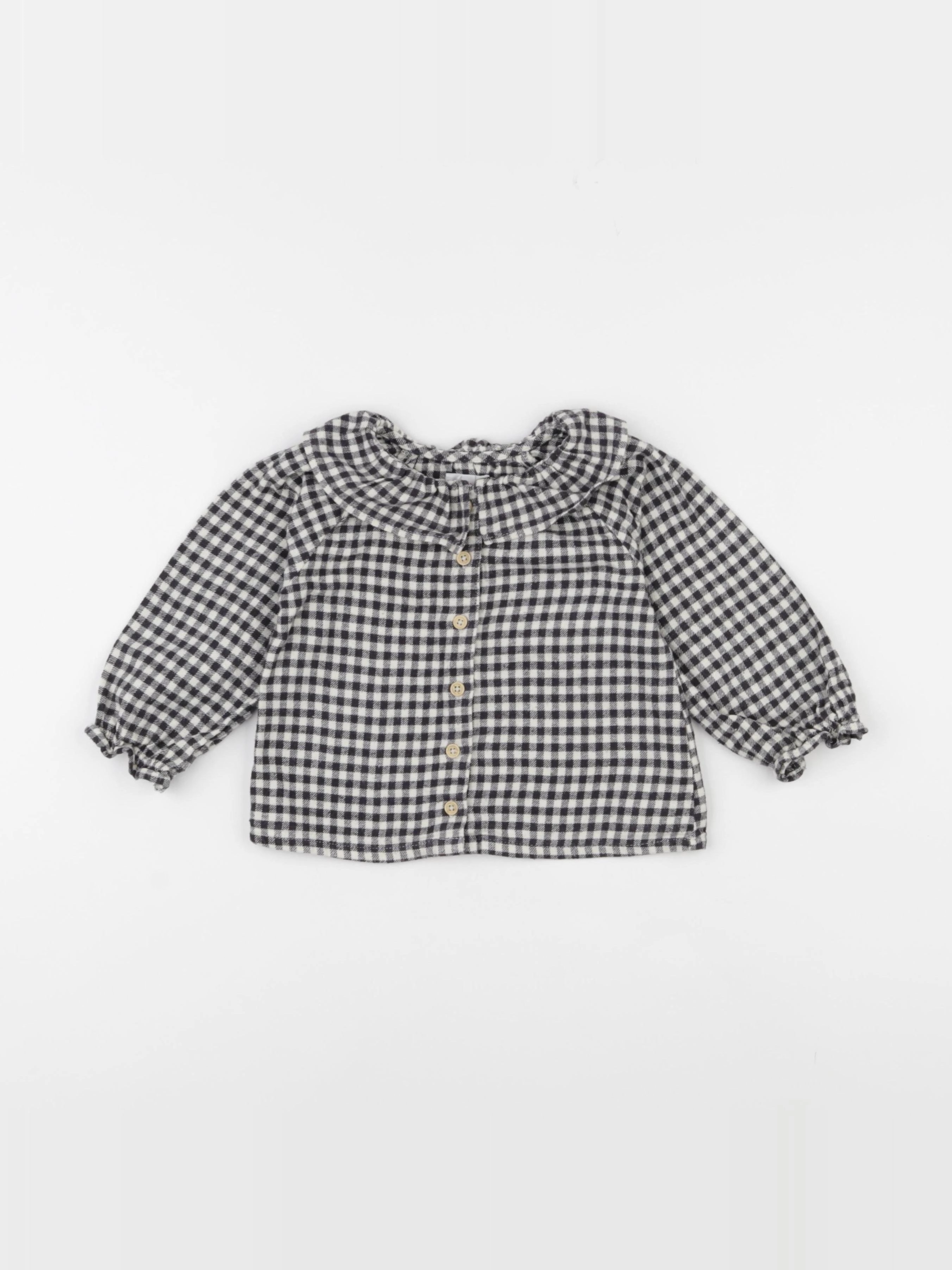 Vertbaudet - blouse blanc, noir - 18 mois