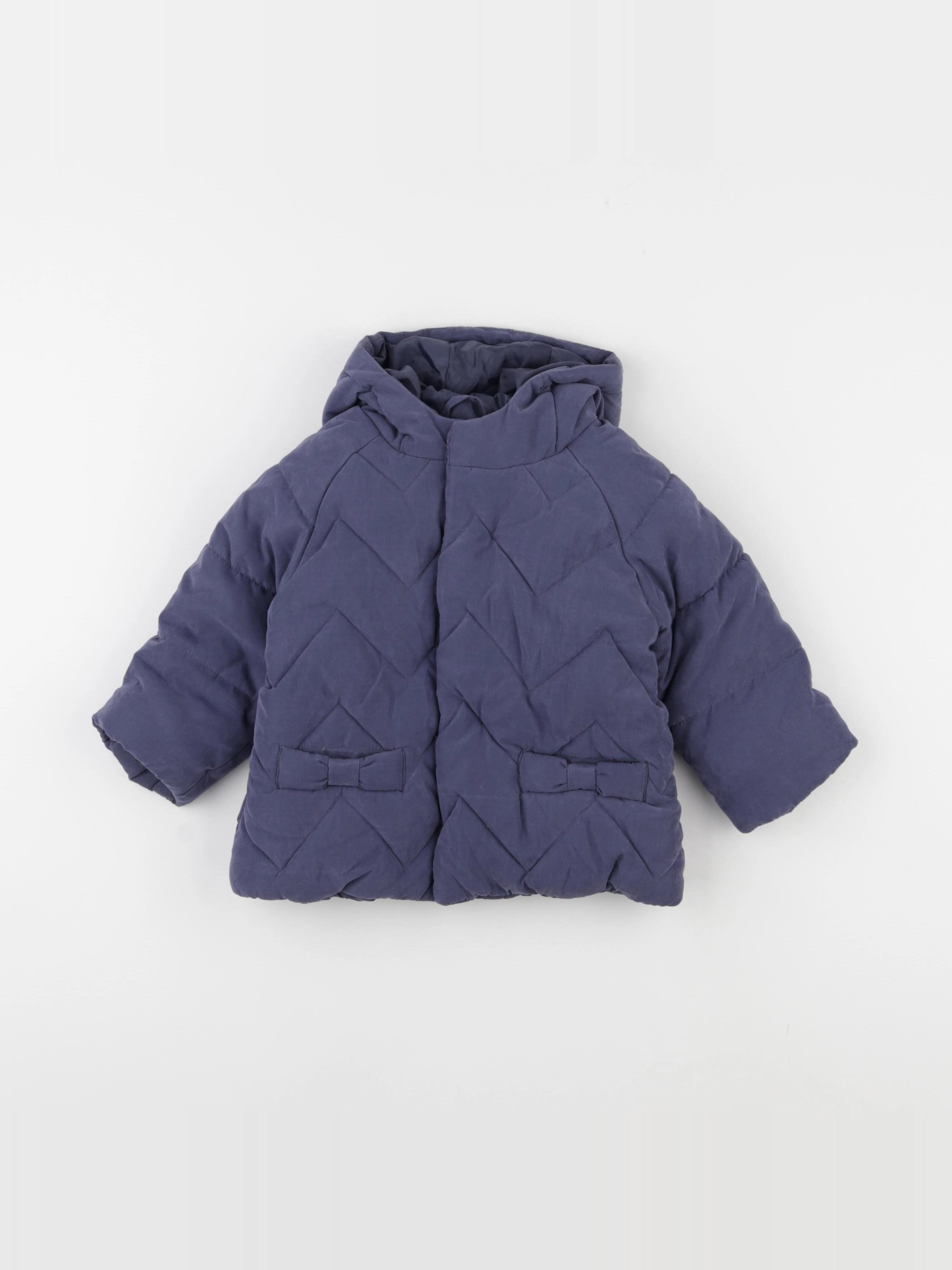 Vertbaudet - manteau doublure amovible bleu - 18 mois