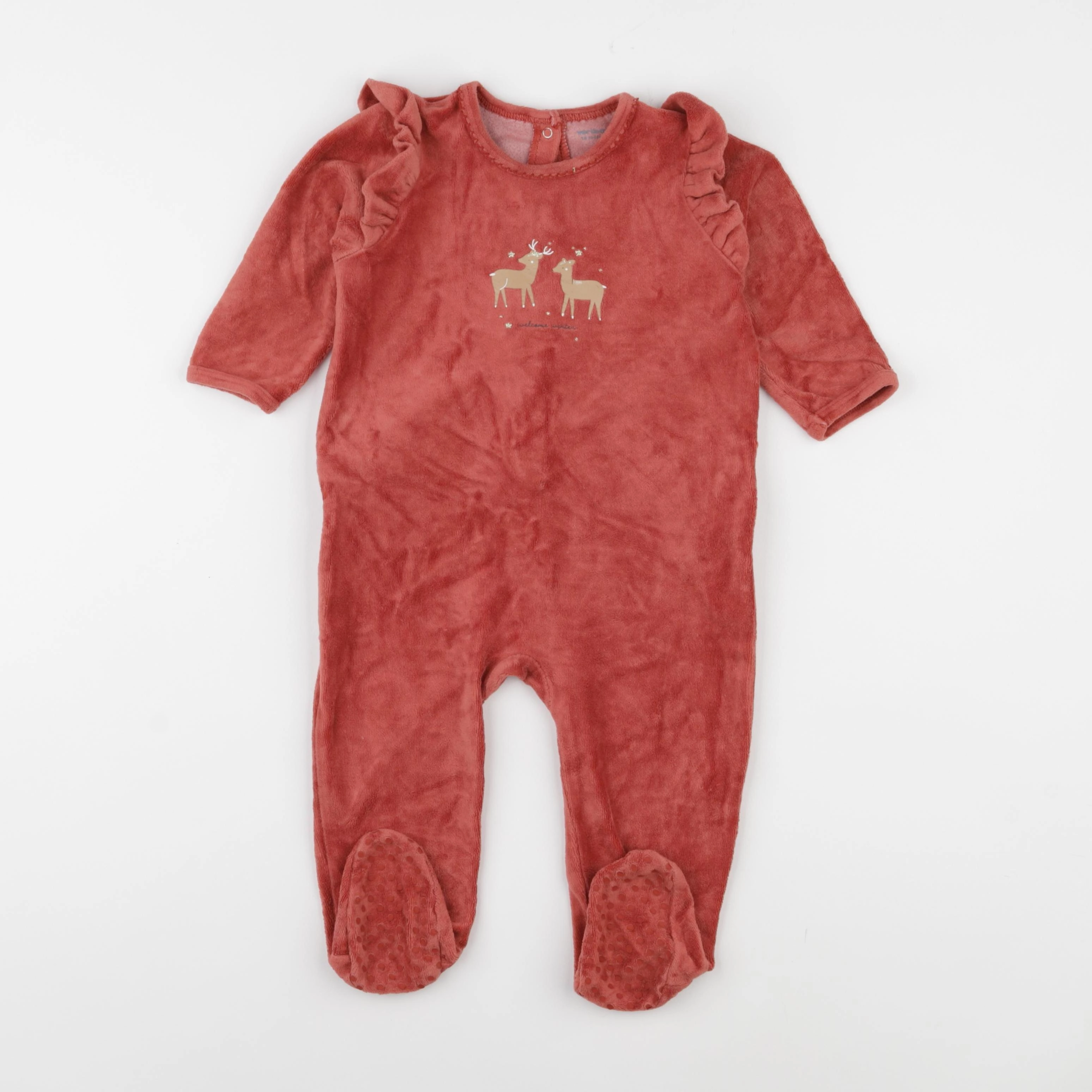 Vertbaudet - pyjama velours rouge - 18 mois