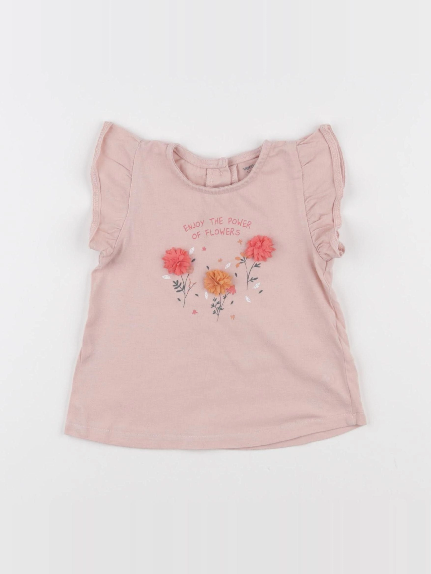 Vertbaudet - tee-shirt rose - 12 mois