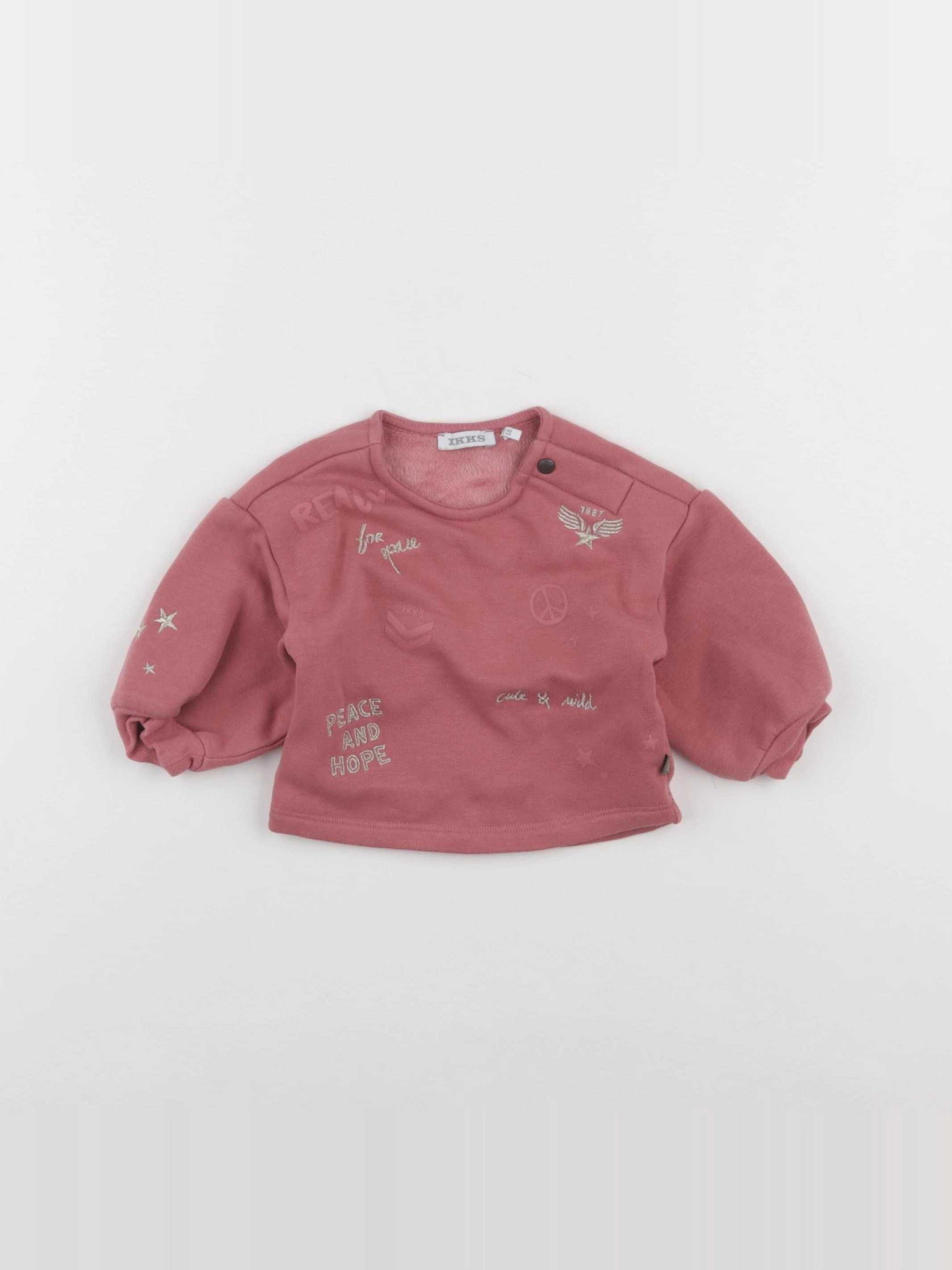 IKKS - sweat rose - 6 mois