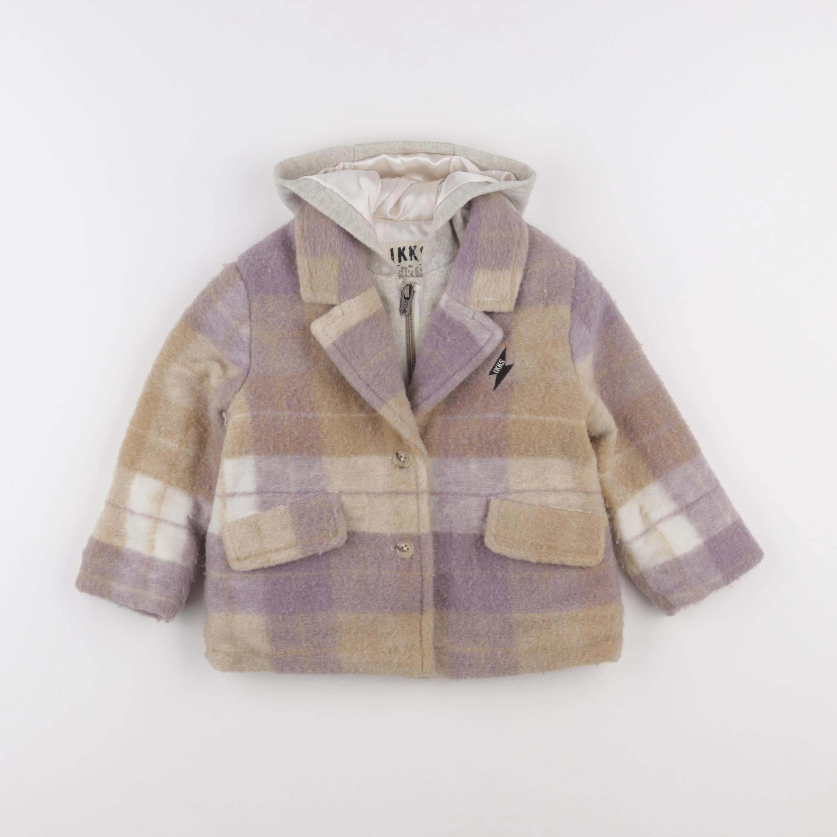 IKKS - manteau beige, violet - 2 ans