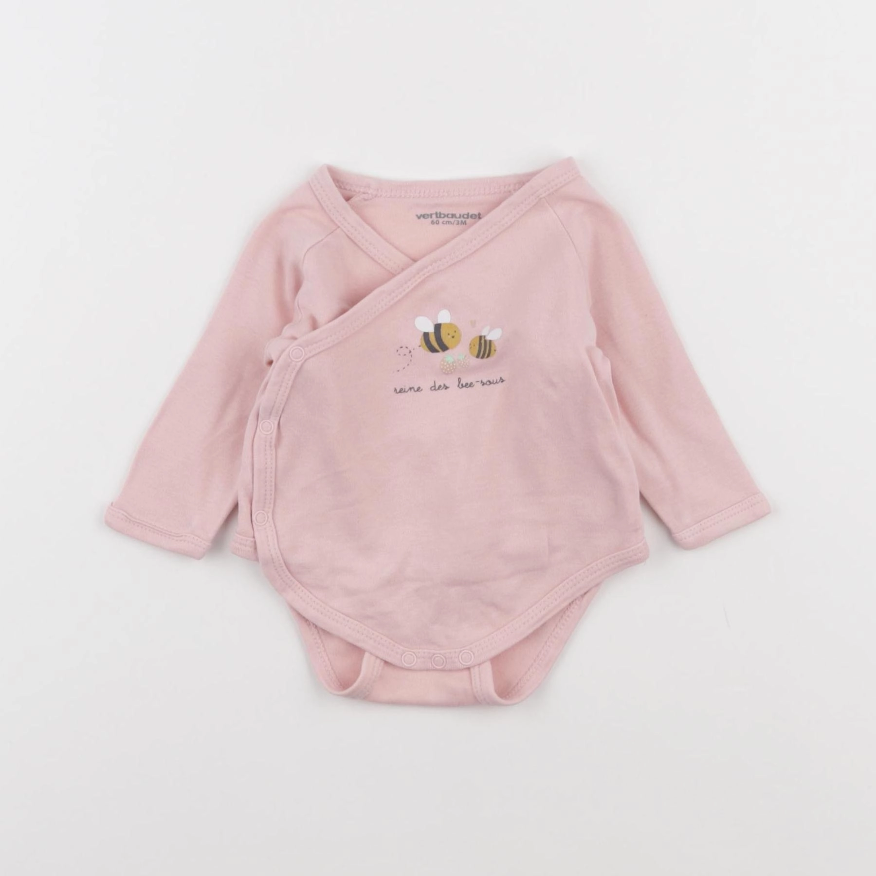 Vertbaudet - body rose - 3 mois