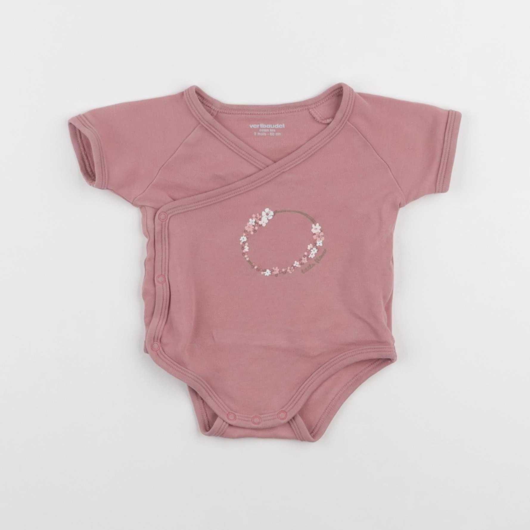 Vertbaudet - body rose - 3 mois