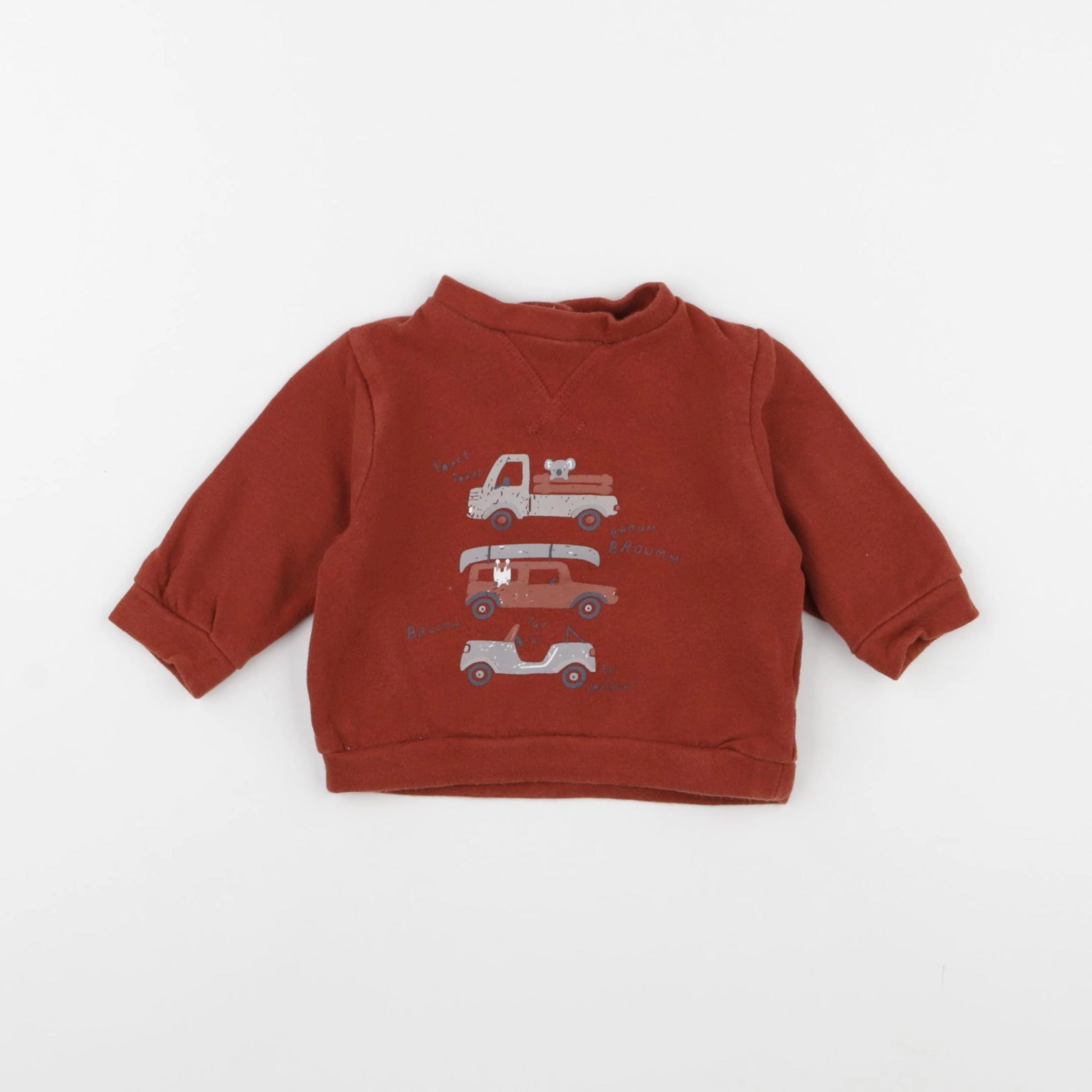 Vertbaudet - sweat marron - 3 mois