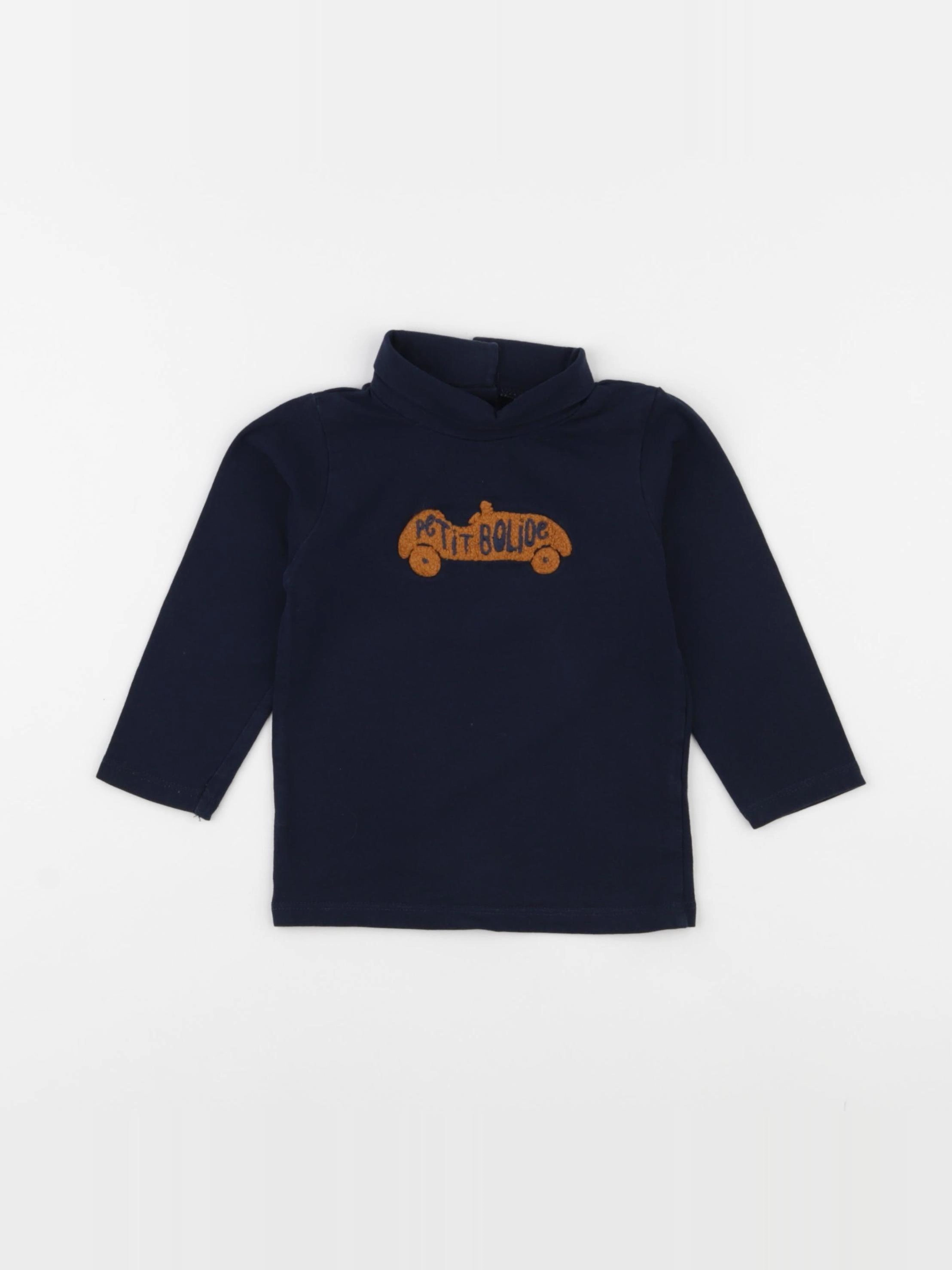 Vertbaudet - sous-pull bleu - 12 mois