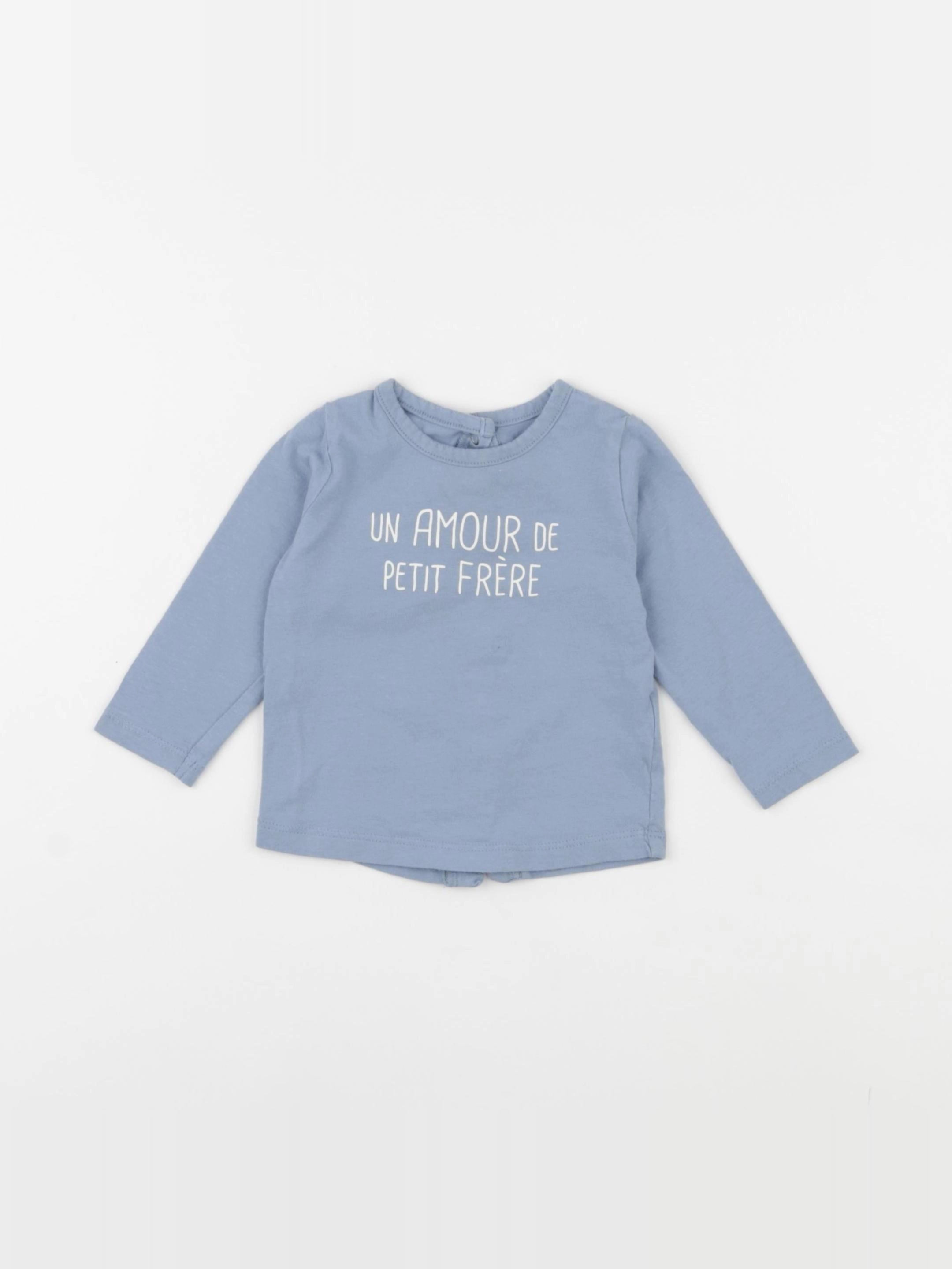 Vertbaudet - tee-shirt bleu - 6 mois