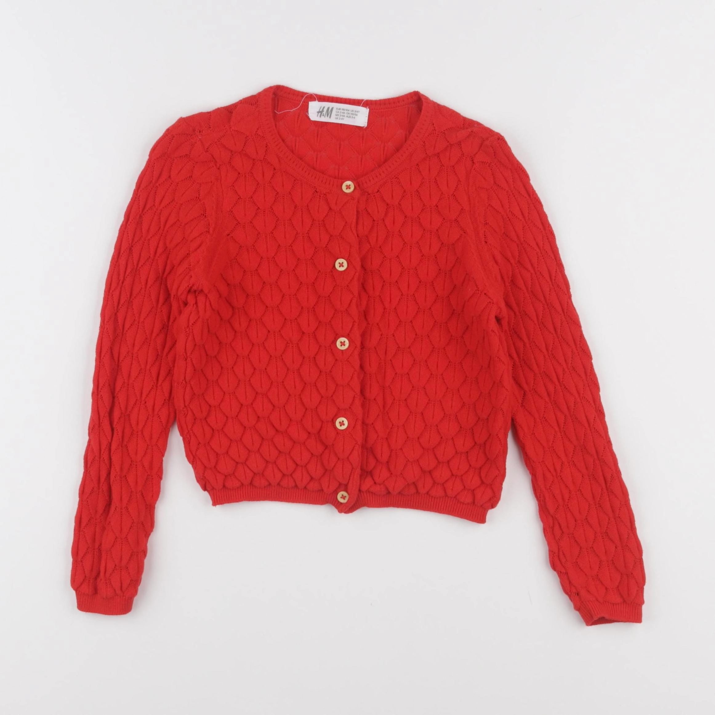 H&M - gilet rouge - 2/4 ans