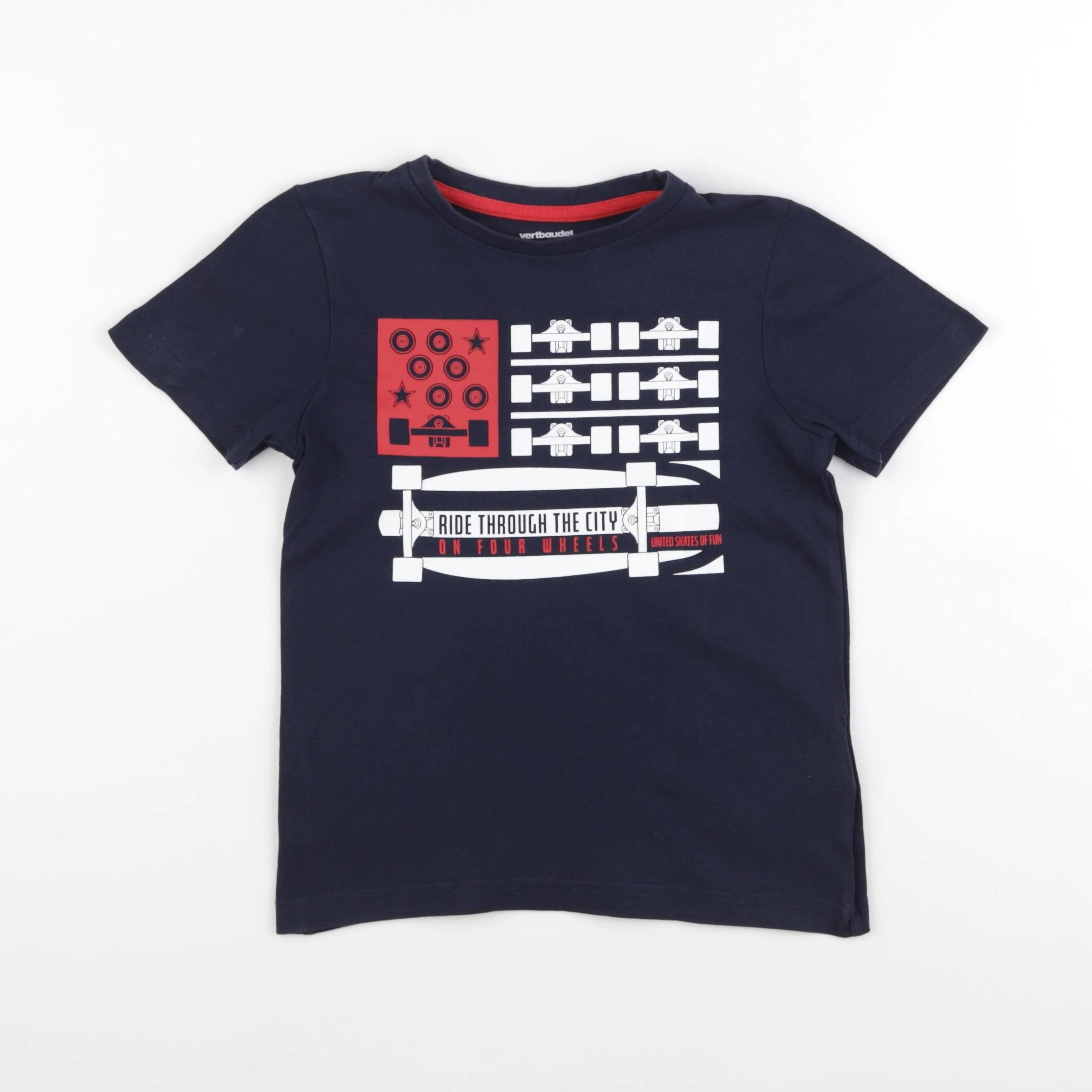 Vertbaudet - tee-shirt bleu - 6 ans