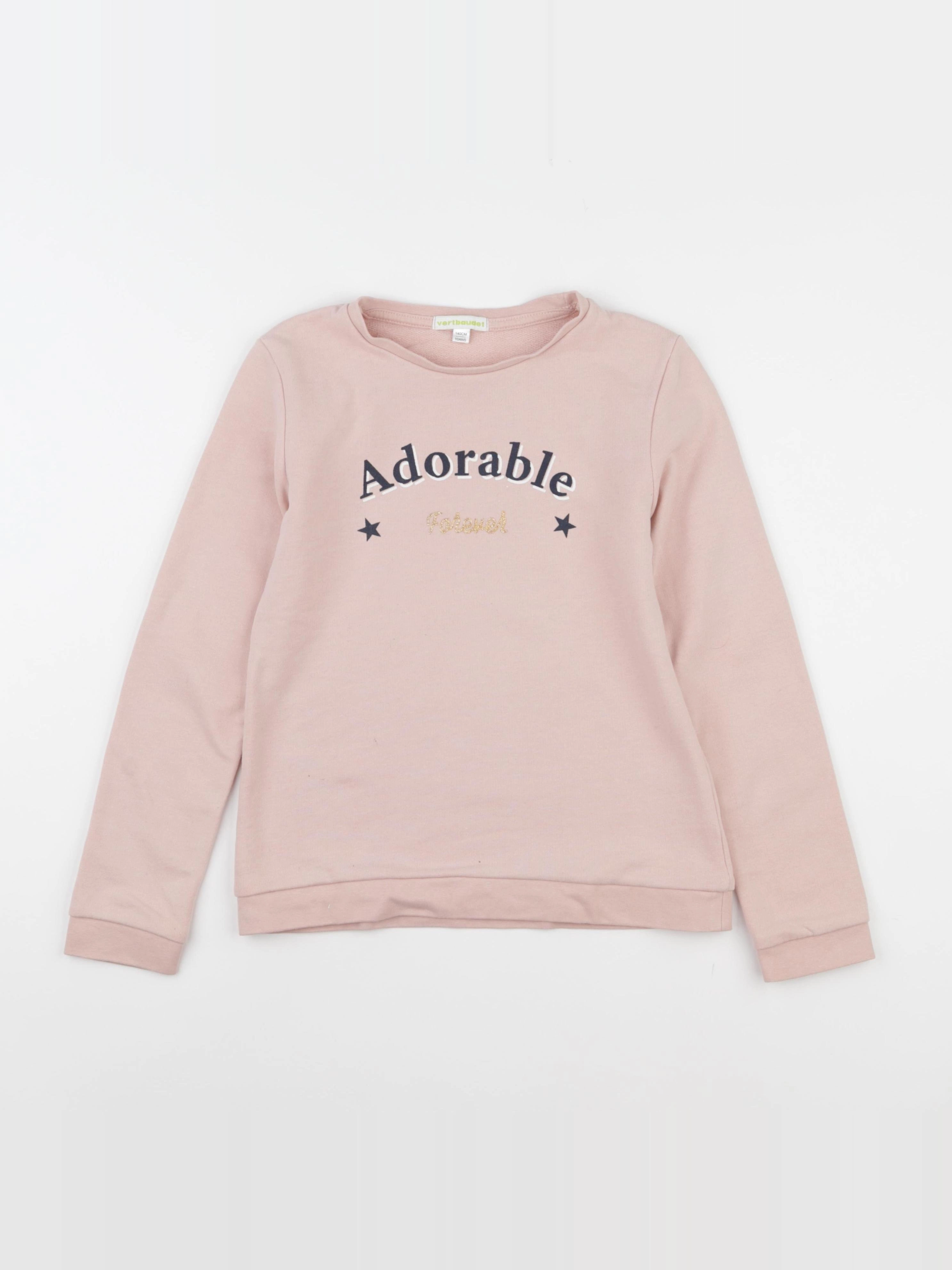 Vertbaudet - sweat rose - 10 ans
