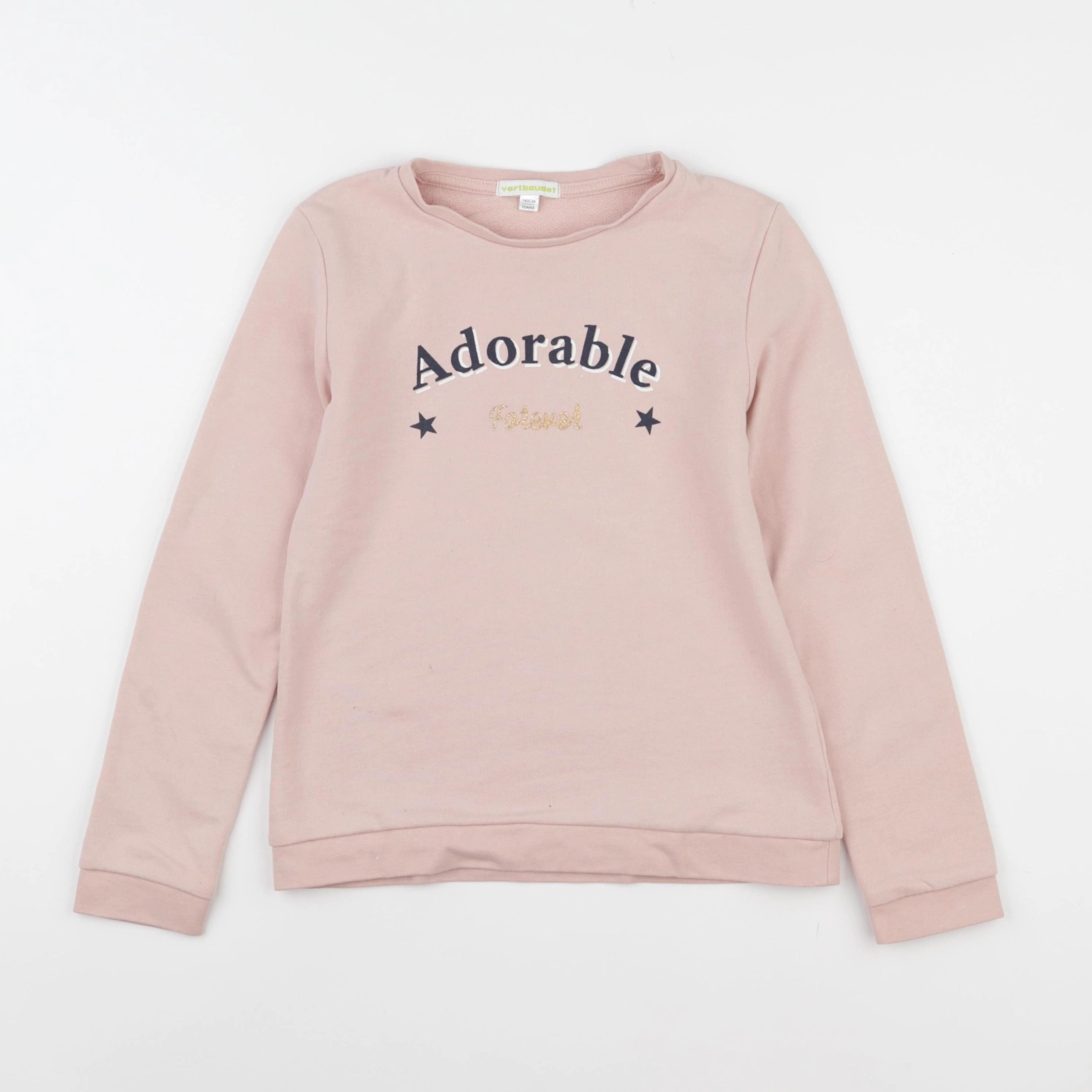 Vertbaudet - sweat rose - 10 ans
