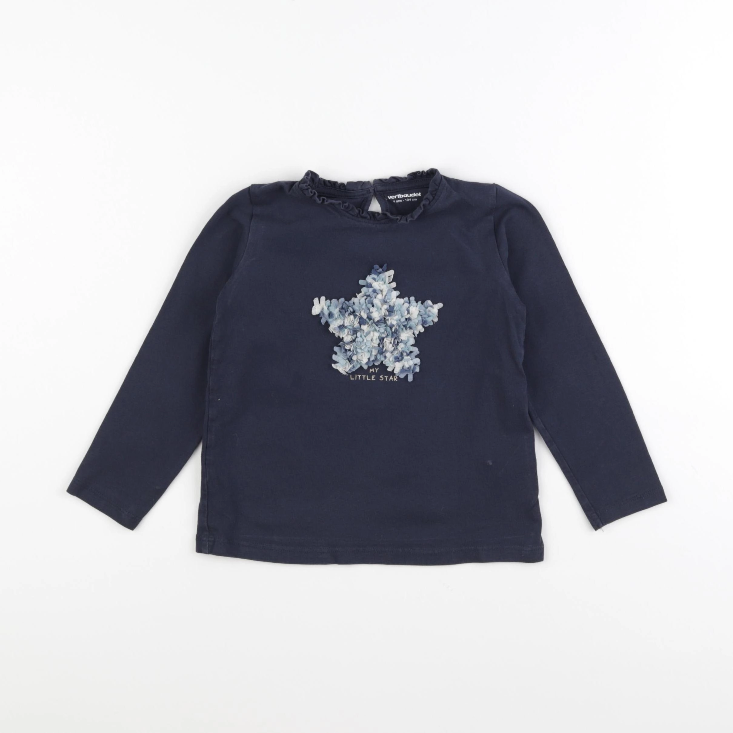 Vertbaudet - tee-shirt bleu - 4 ans