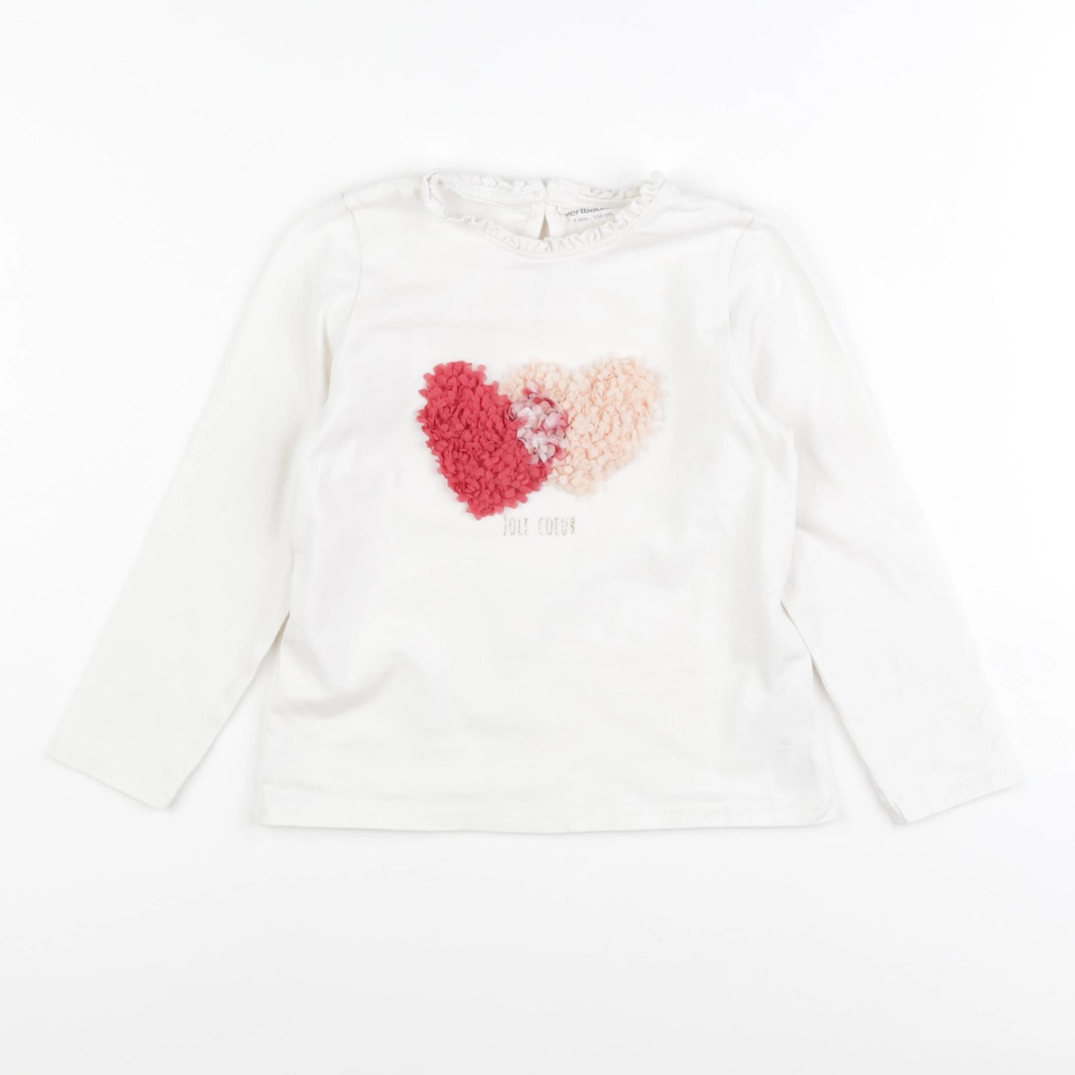 Vertbaudet - tee-shirt blanc - 4 ans