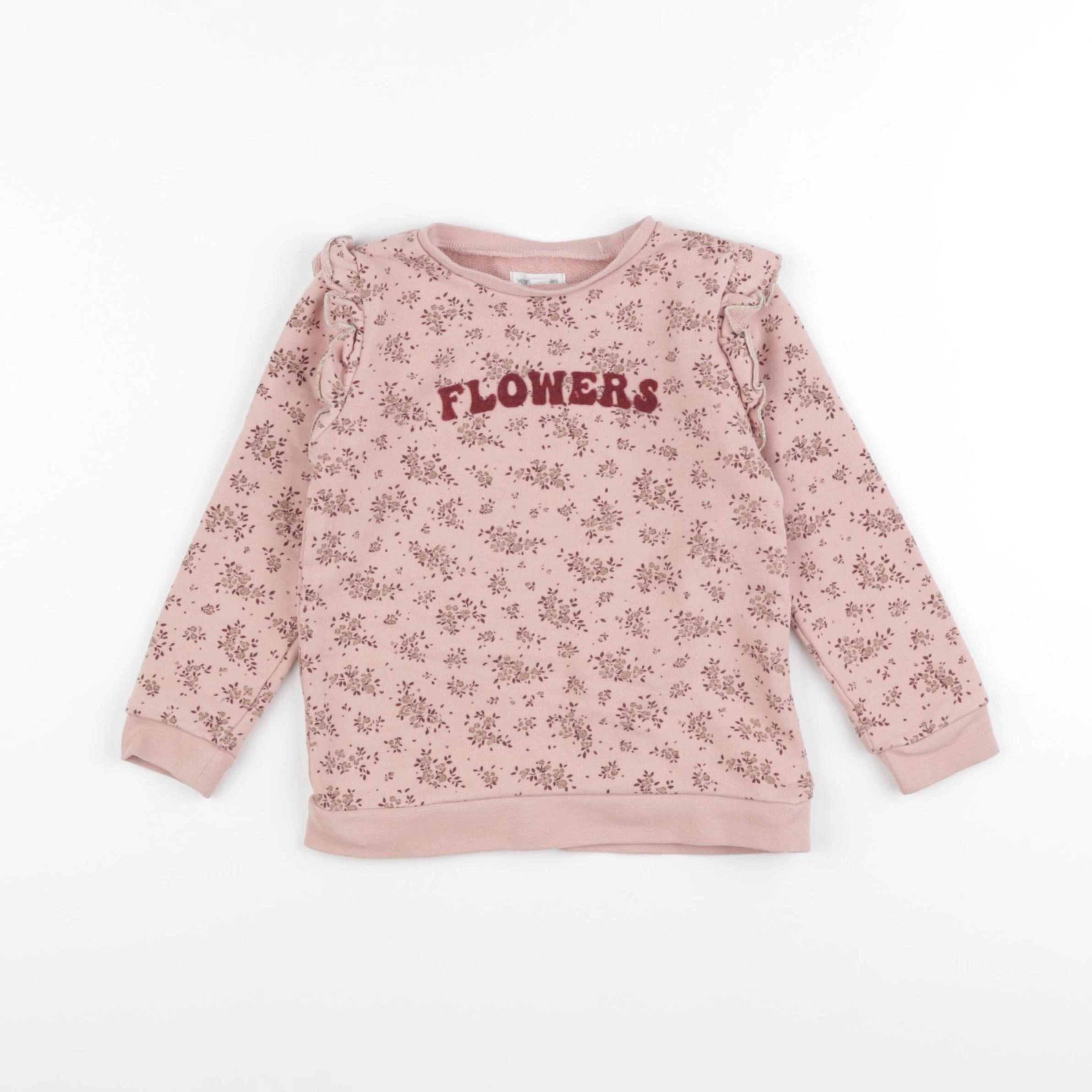 Vertbaudet - sweat rose - 4 ans