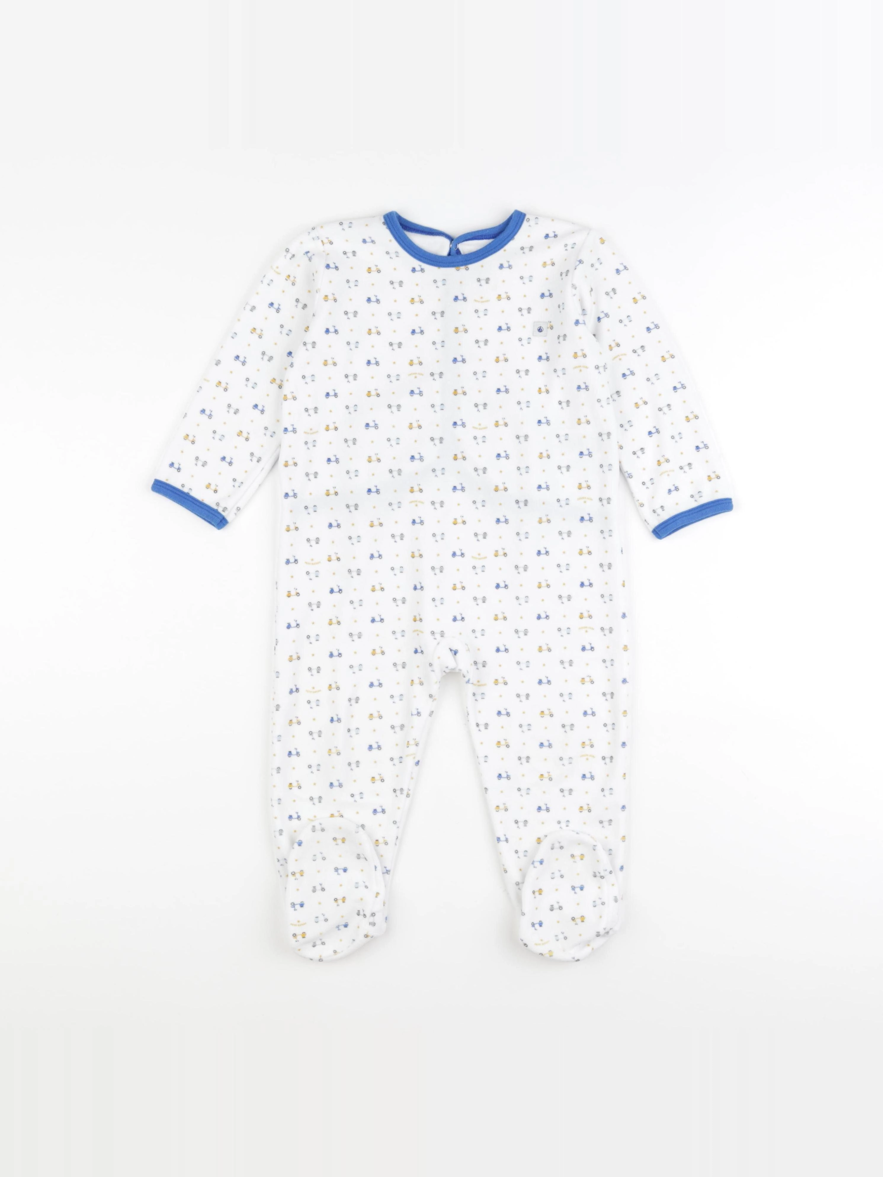 Petit Bateau - pyjama velours blanc - 24 mois