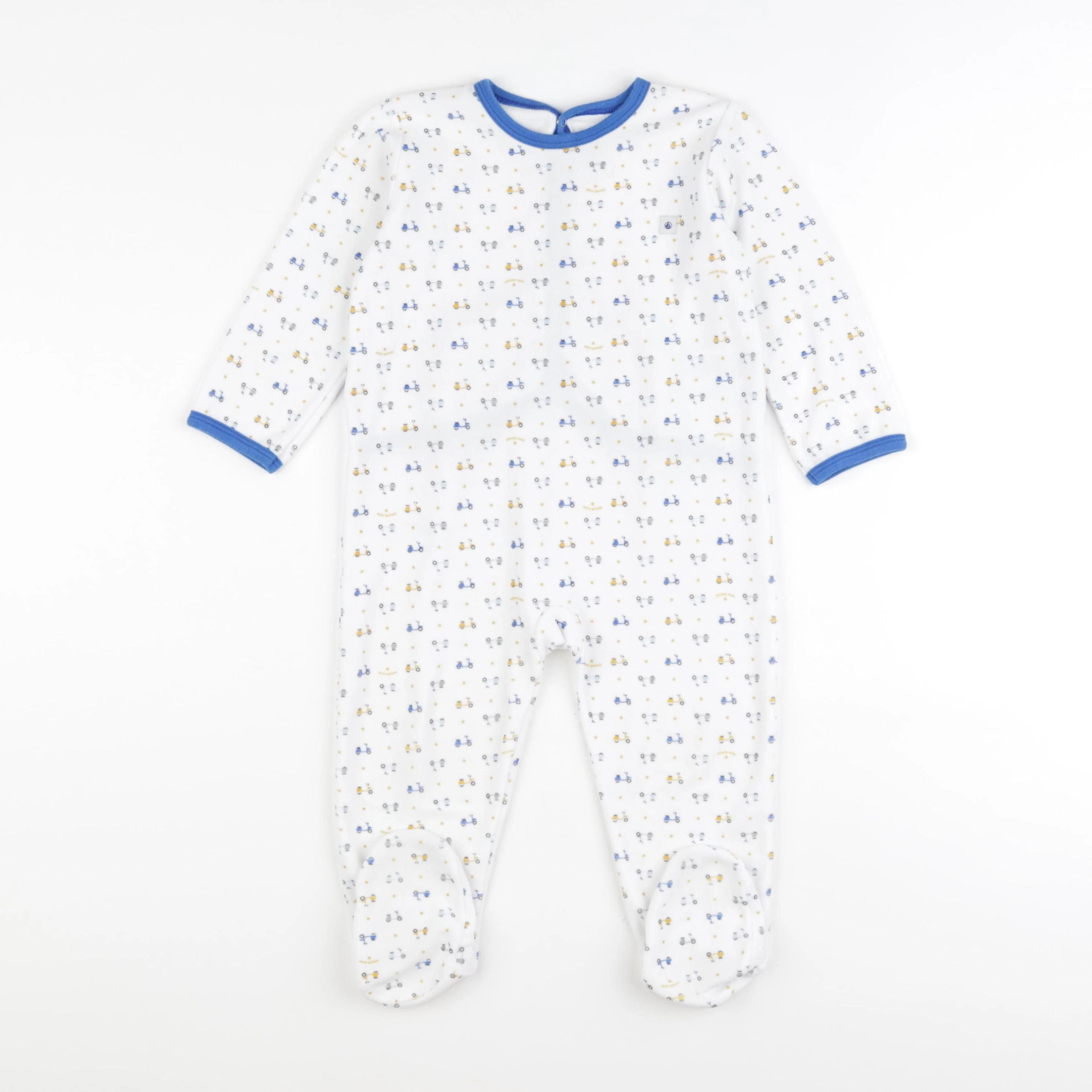 Petit Bateau - pyjama velours blanc - 24 mois