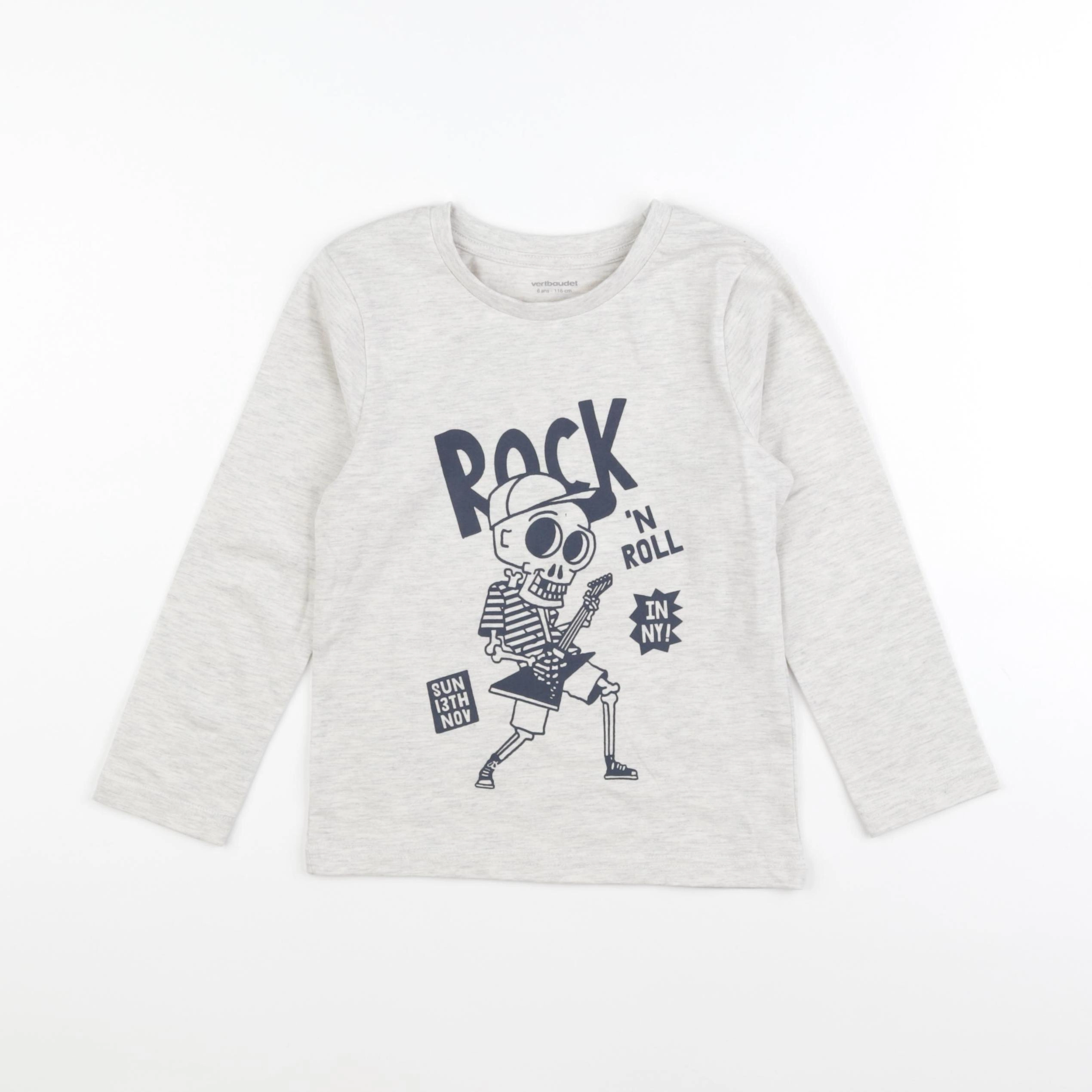 Vertbaudet - tee-shirt gris - 6 ans