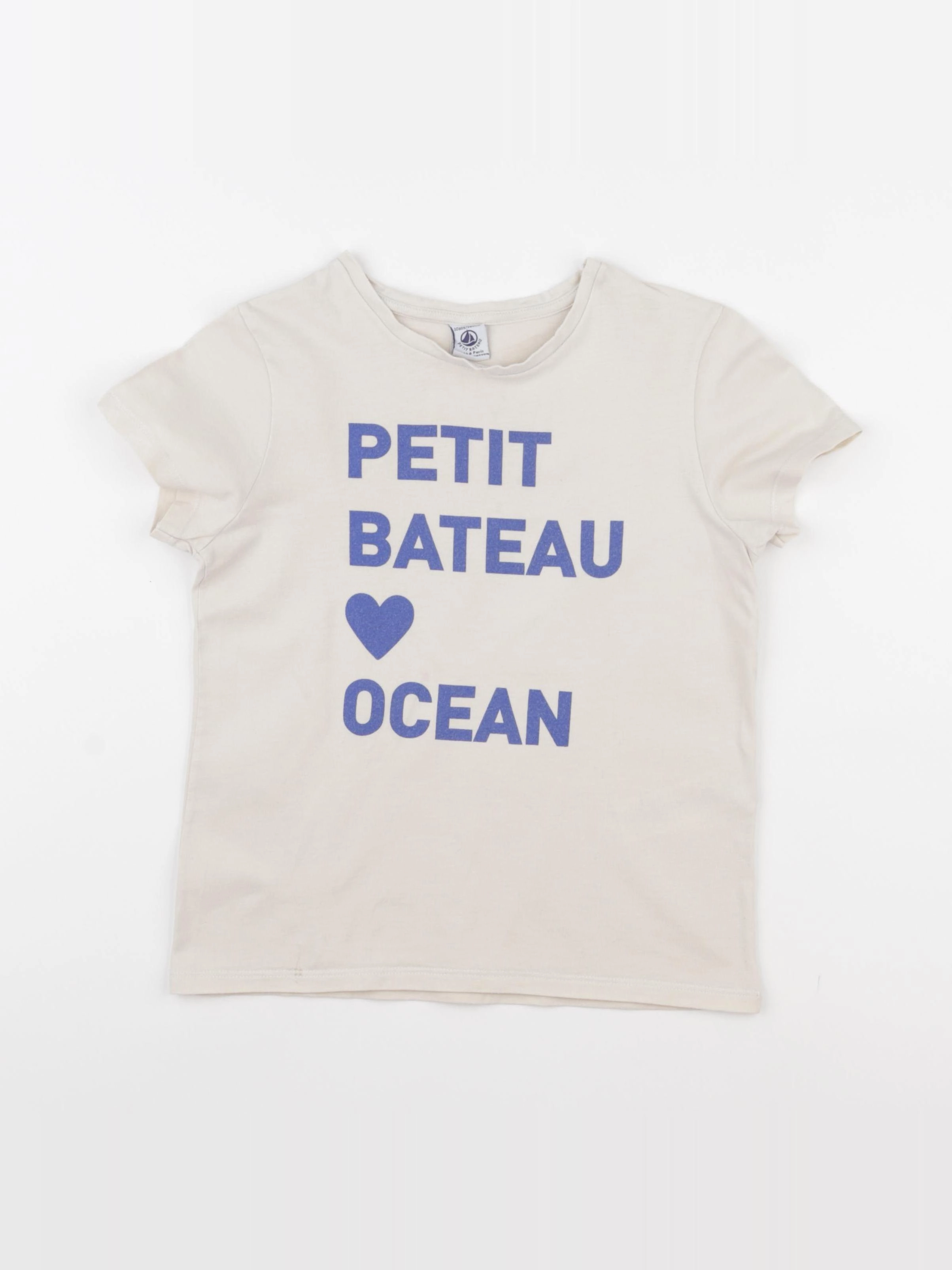 Petit Bateau - tee-shirt beige, bleu - 10 ans