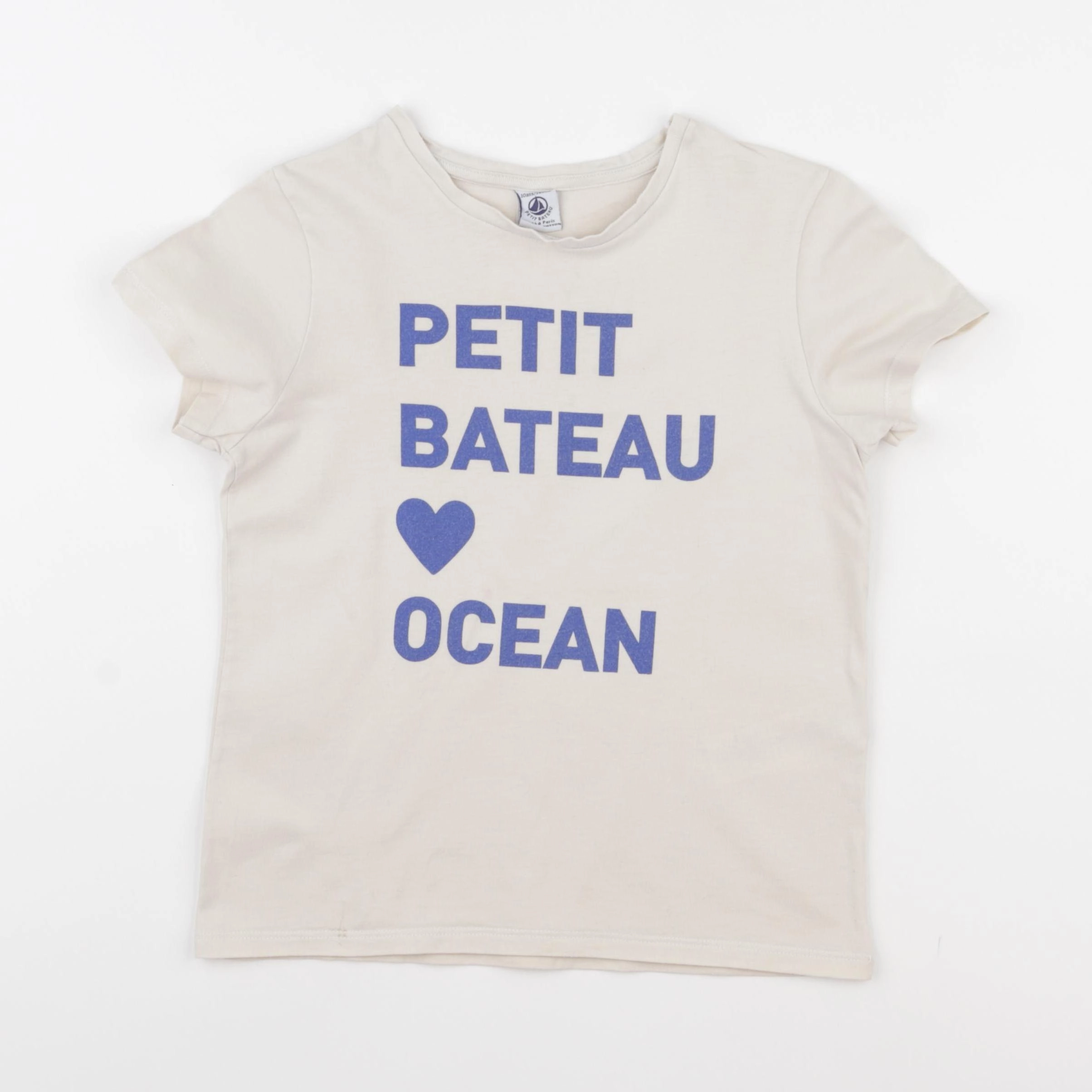 Petit Bateau - tee-shirt beige, bleu - 10 ans