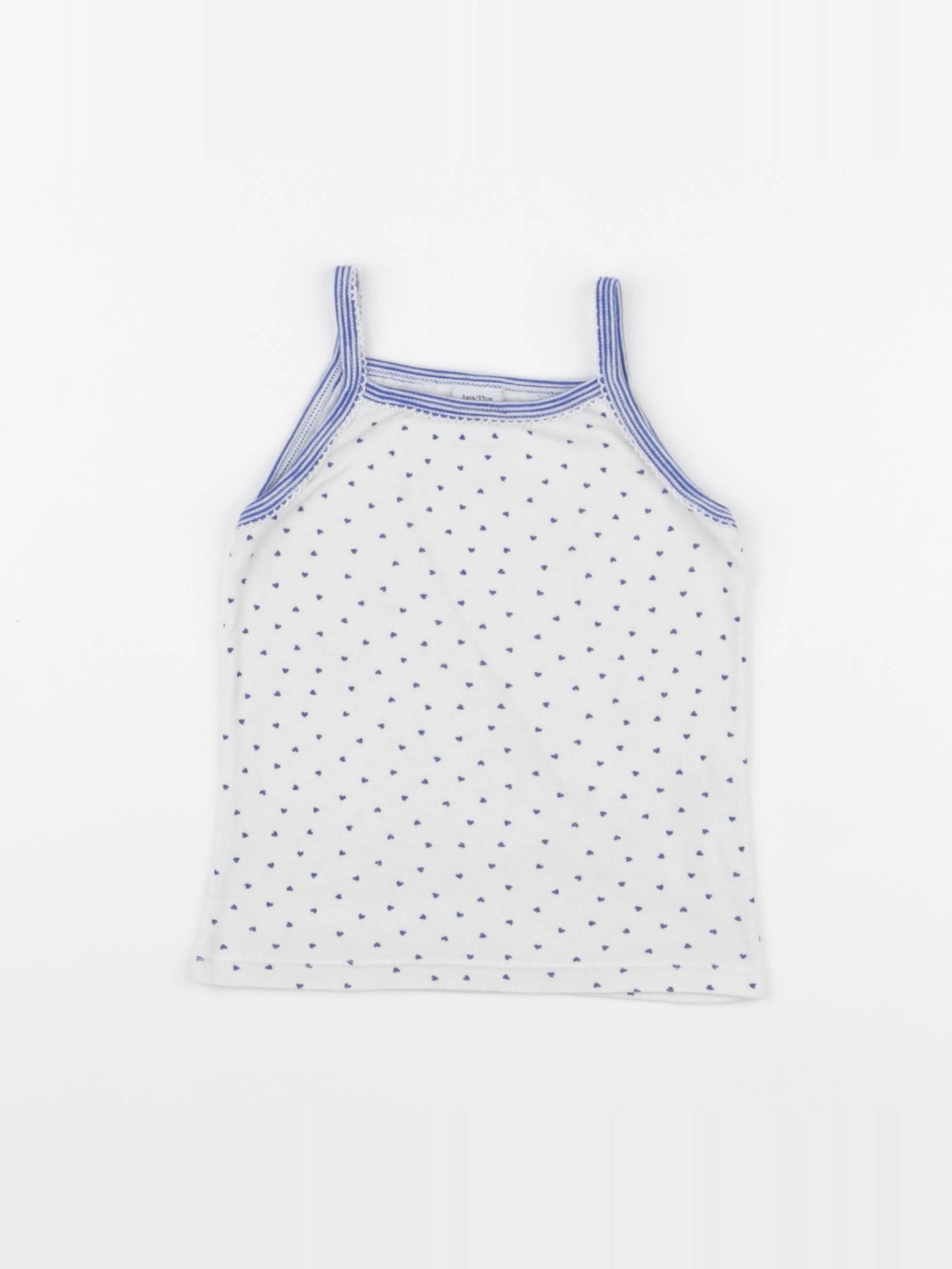 Petit Bateau - maillot de corps blanc, bleu - 3 ans