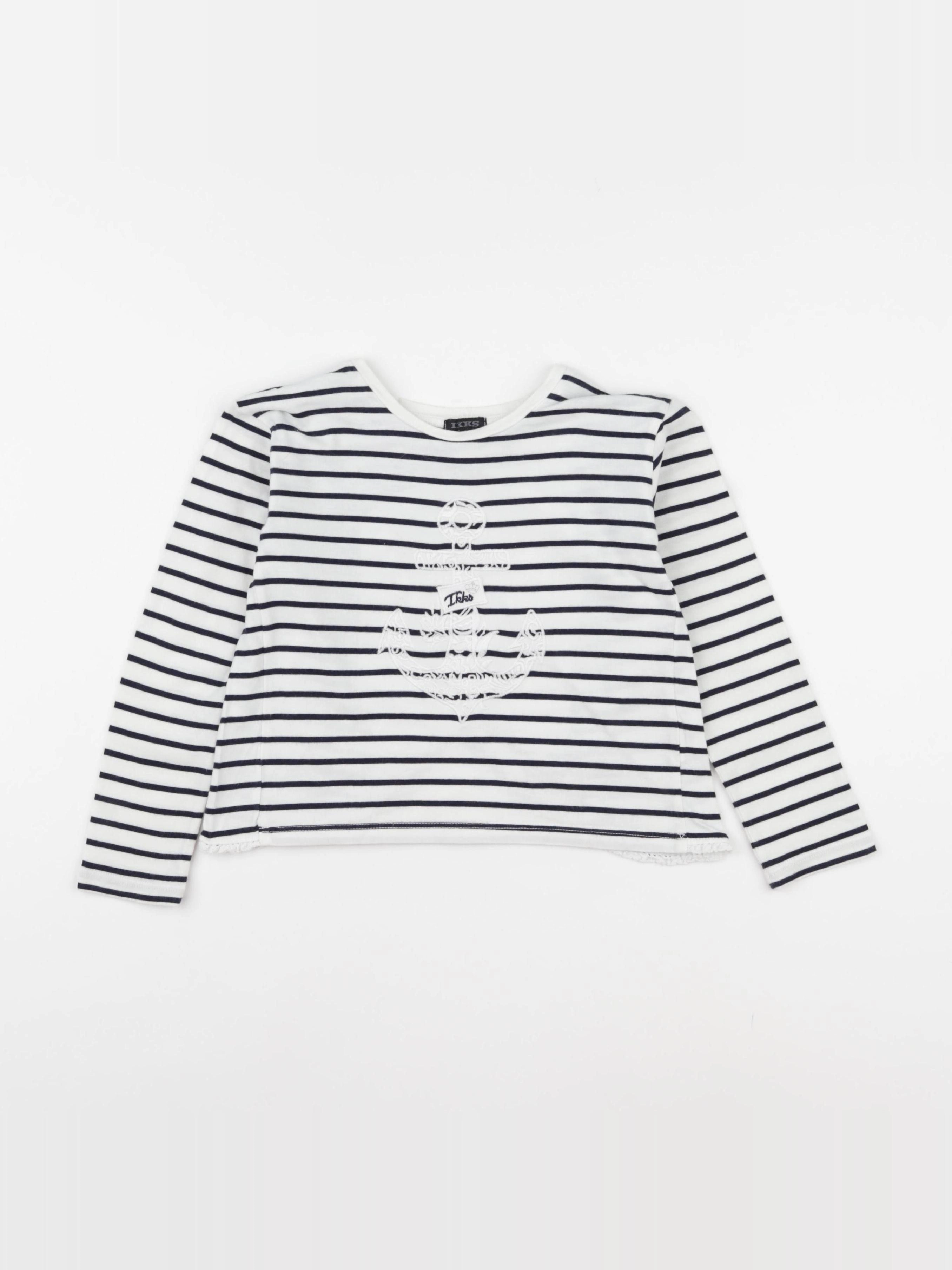IKKS - tee-shirt blanc, bleu - 5 ans