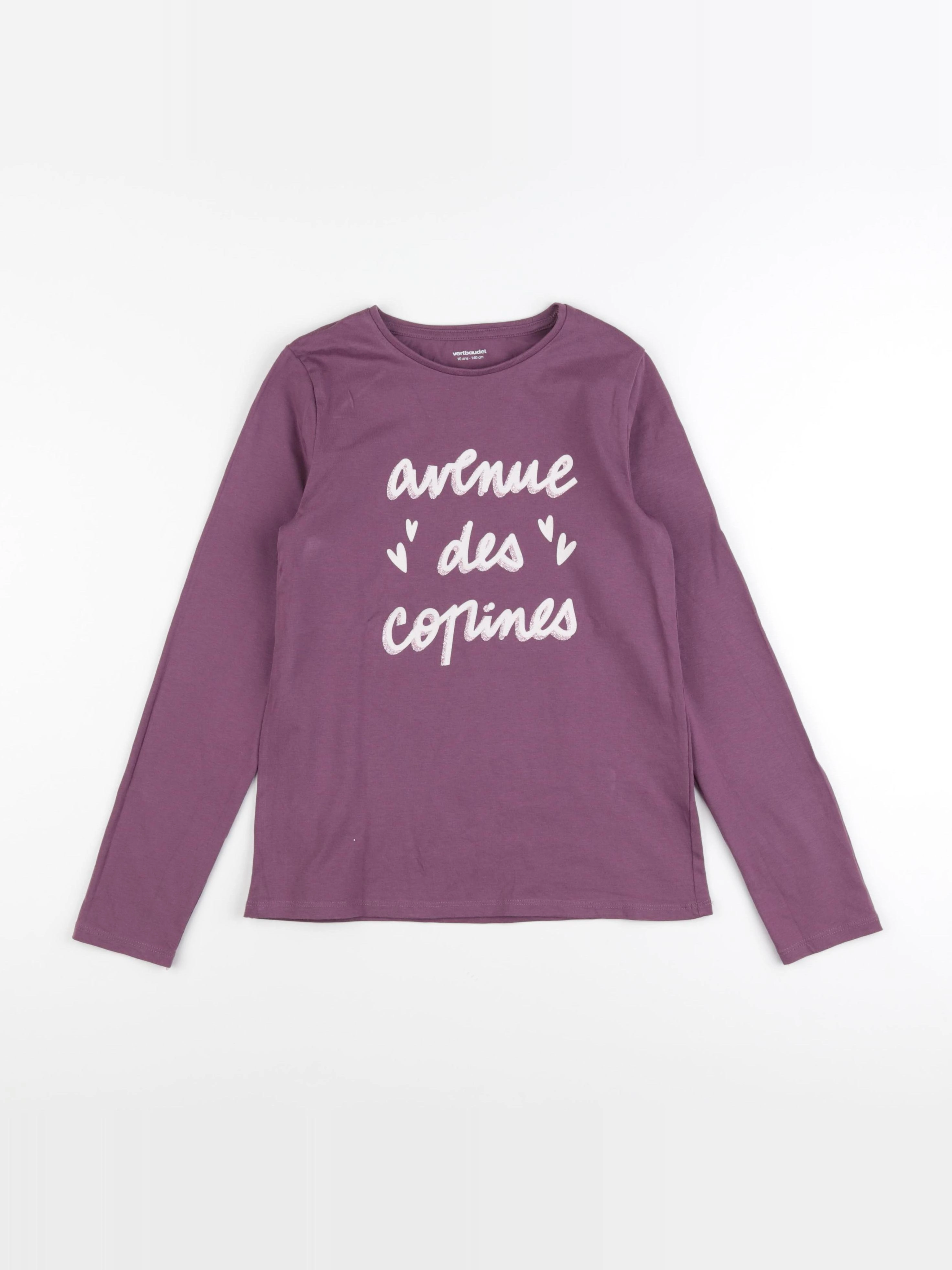 Vertbaudet - tee-shirt violet - 10 ans