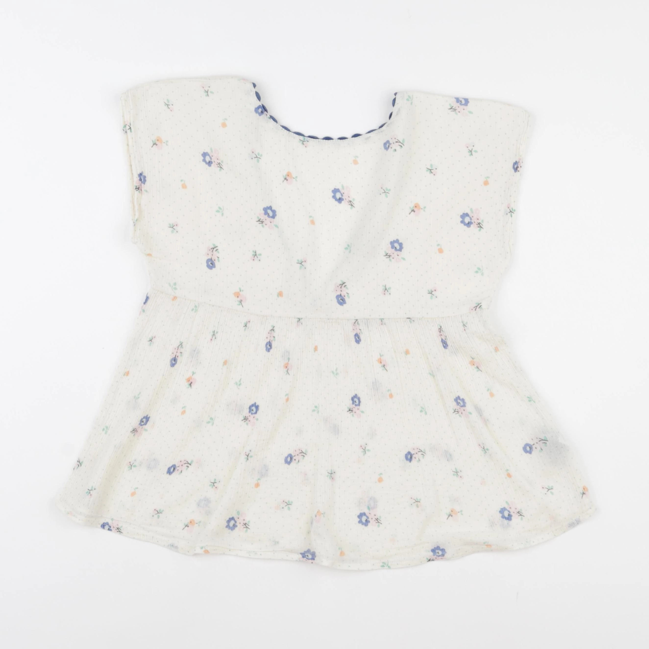 Emile et Ida - blouse blanc, bleu - 10 ans
