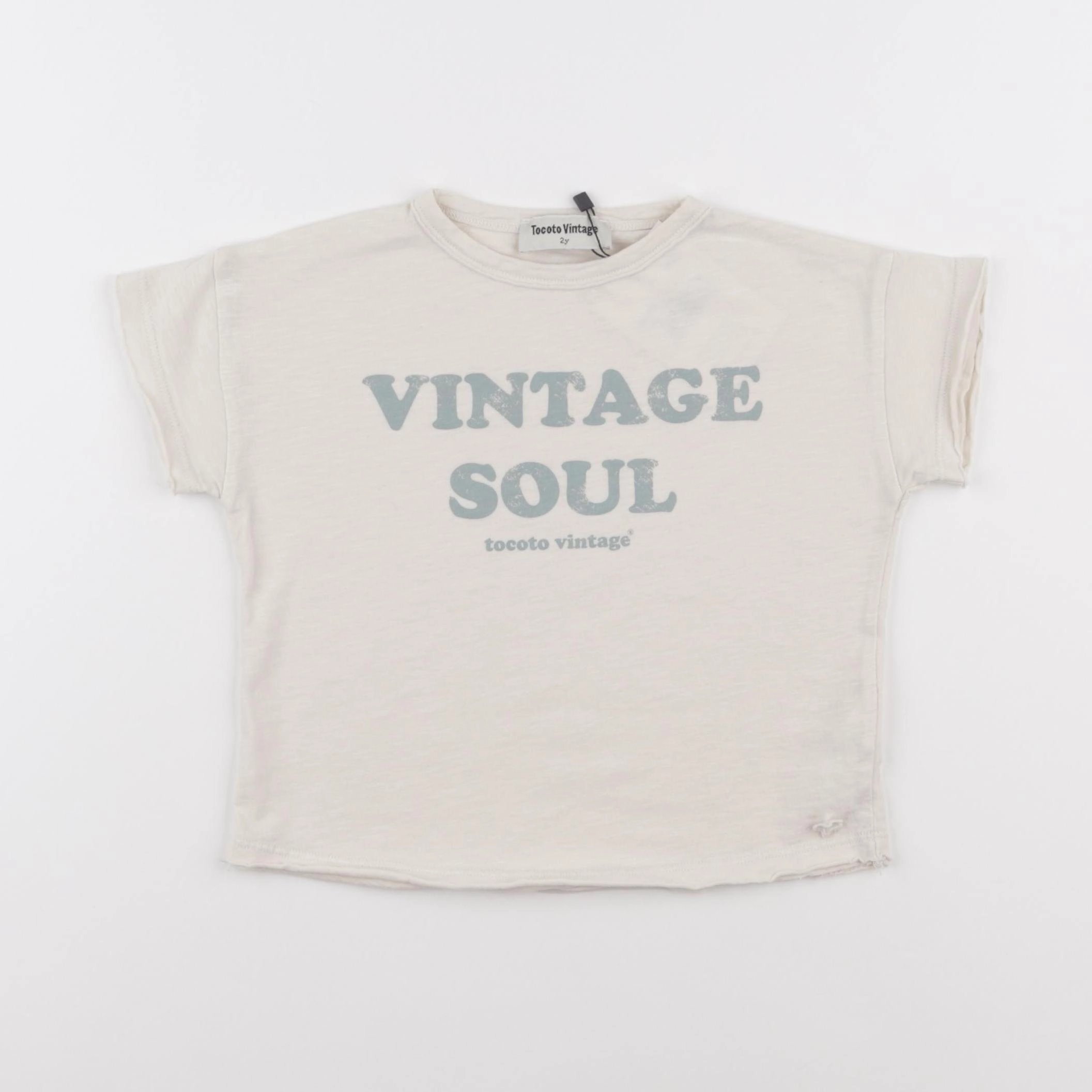 Tocoto vintage - tee-shirt blanc, bleu - 2 ans