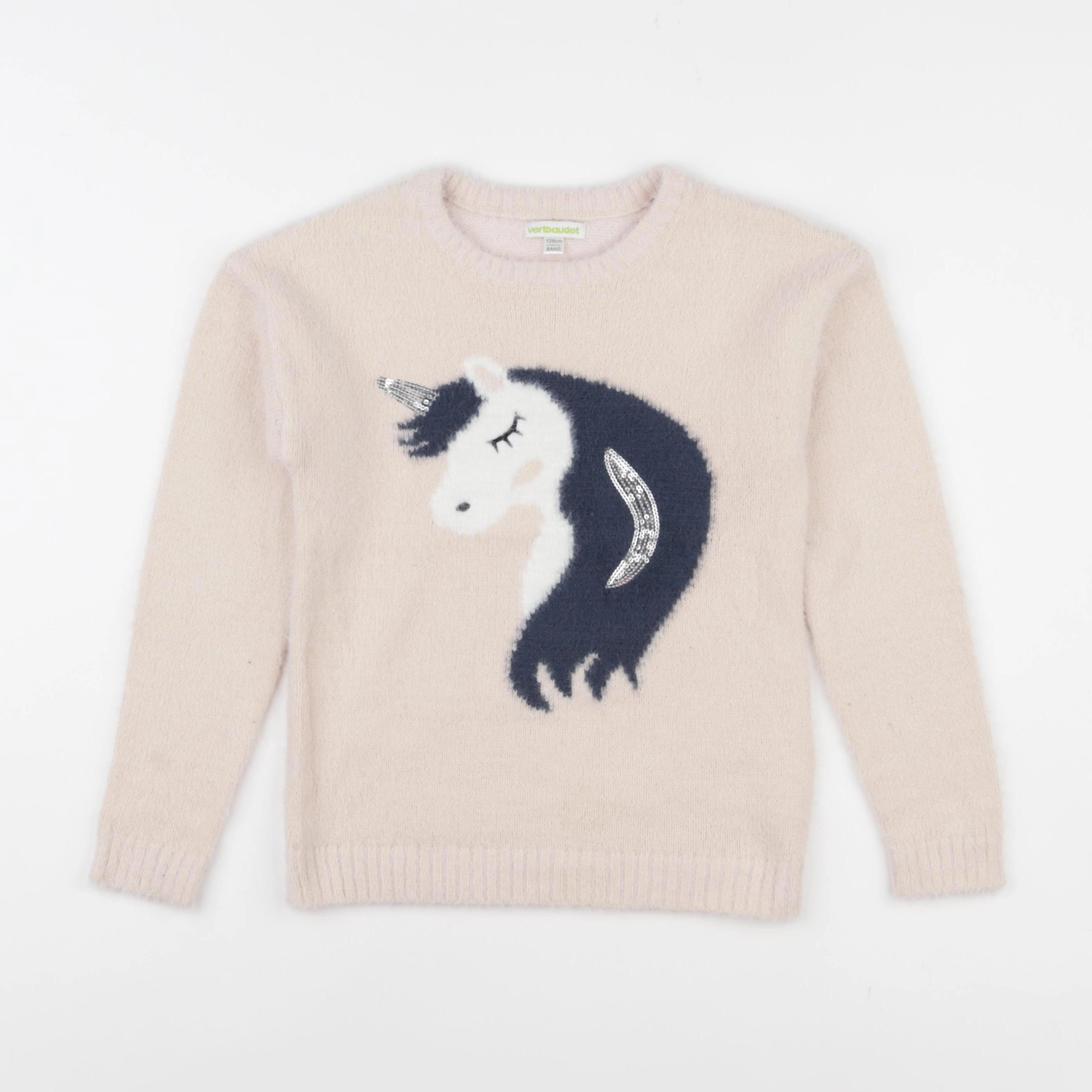 Vertbaudet - pull rose - 8 ans