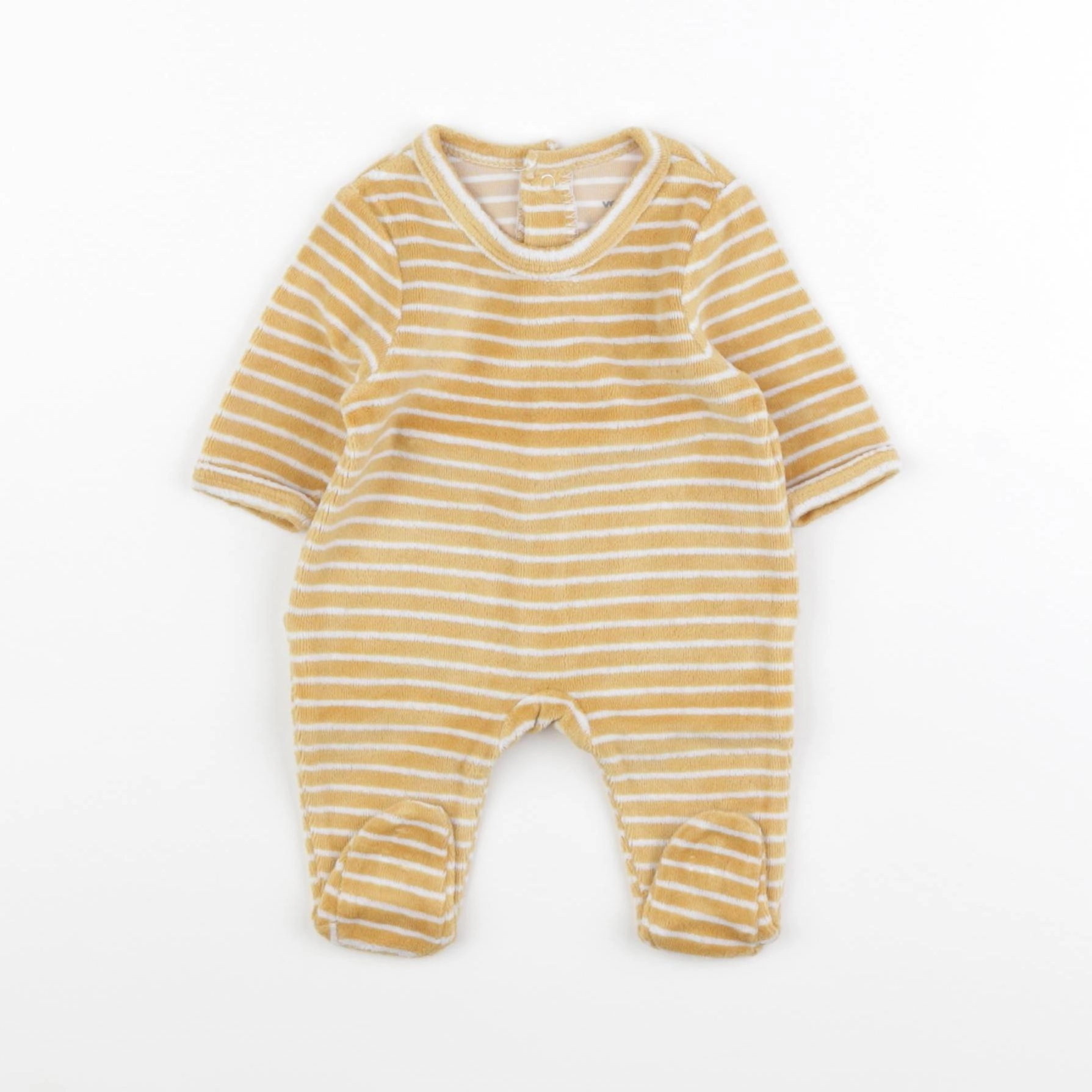 Vertbaudet - pyjama velours jaune - 0 mois