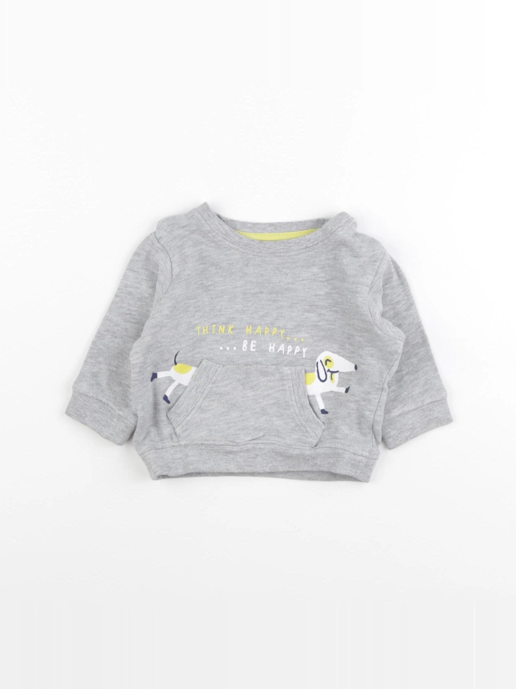 Vertbaudet - sweat gris - 3 mois