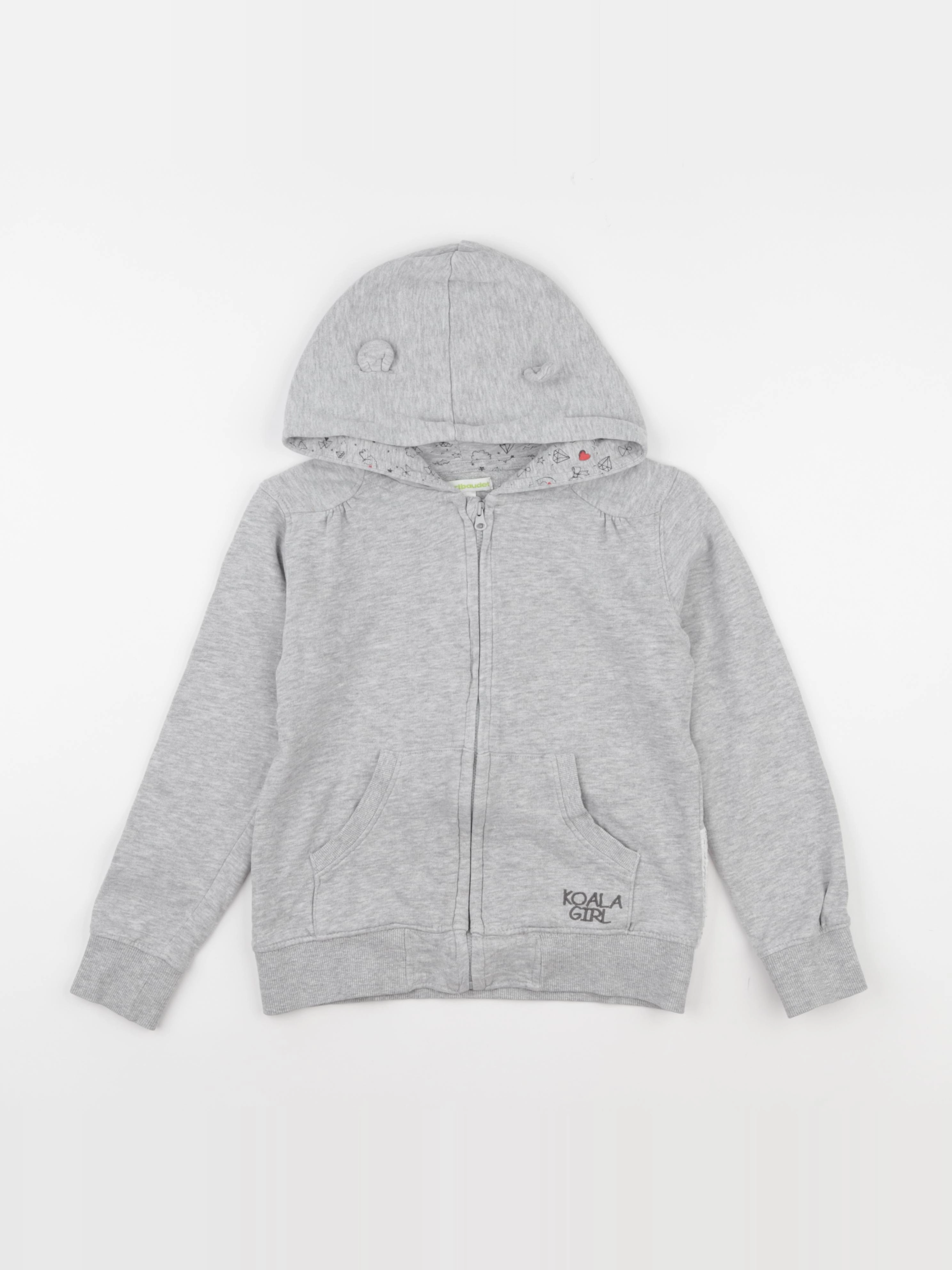 Vertbaudet - sweat gris - 8 ans