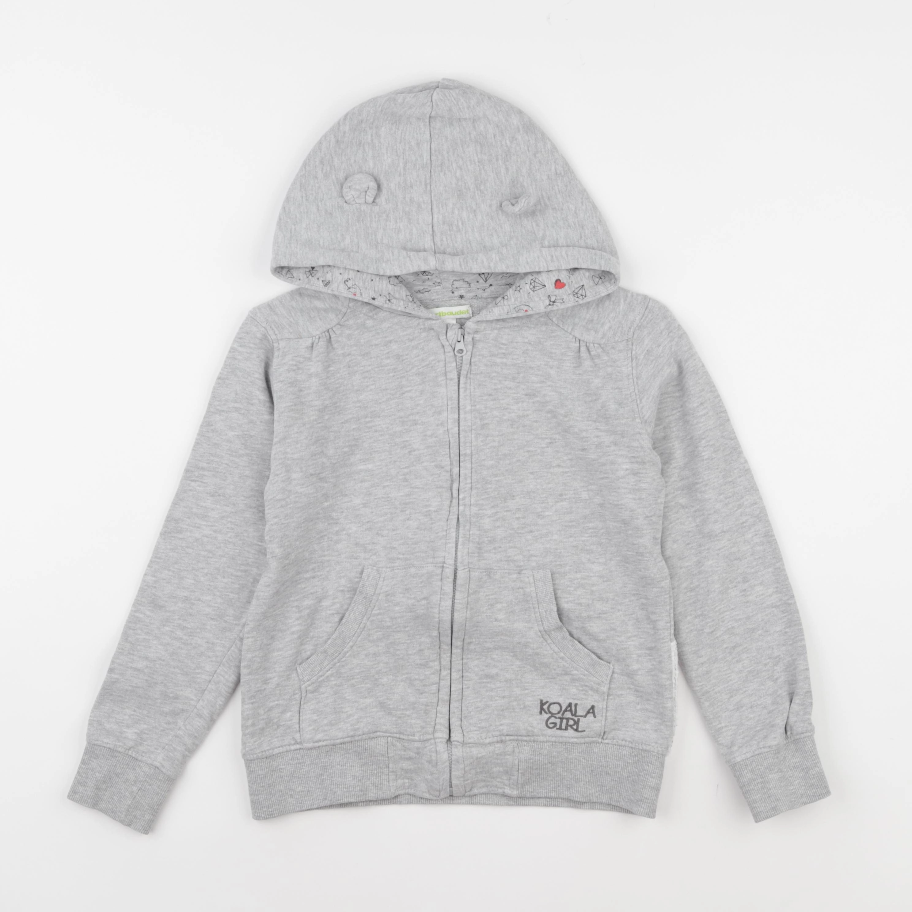 Vertbaudet - sweat gris - 8 ans