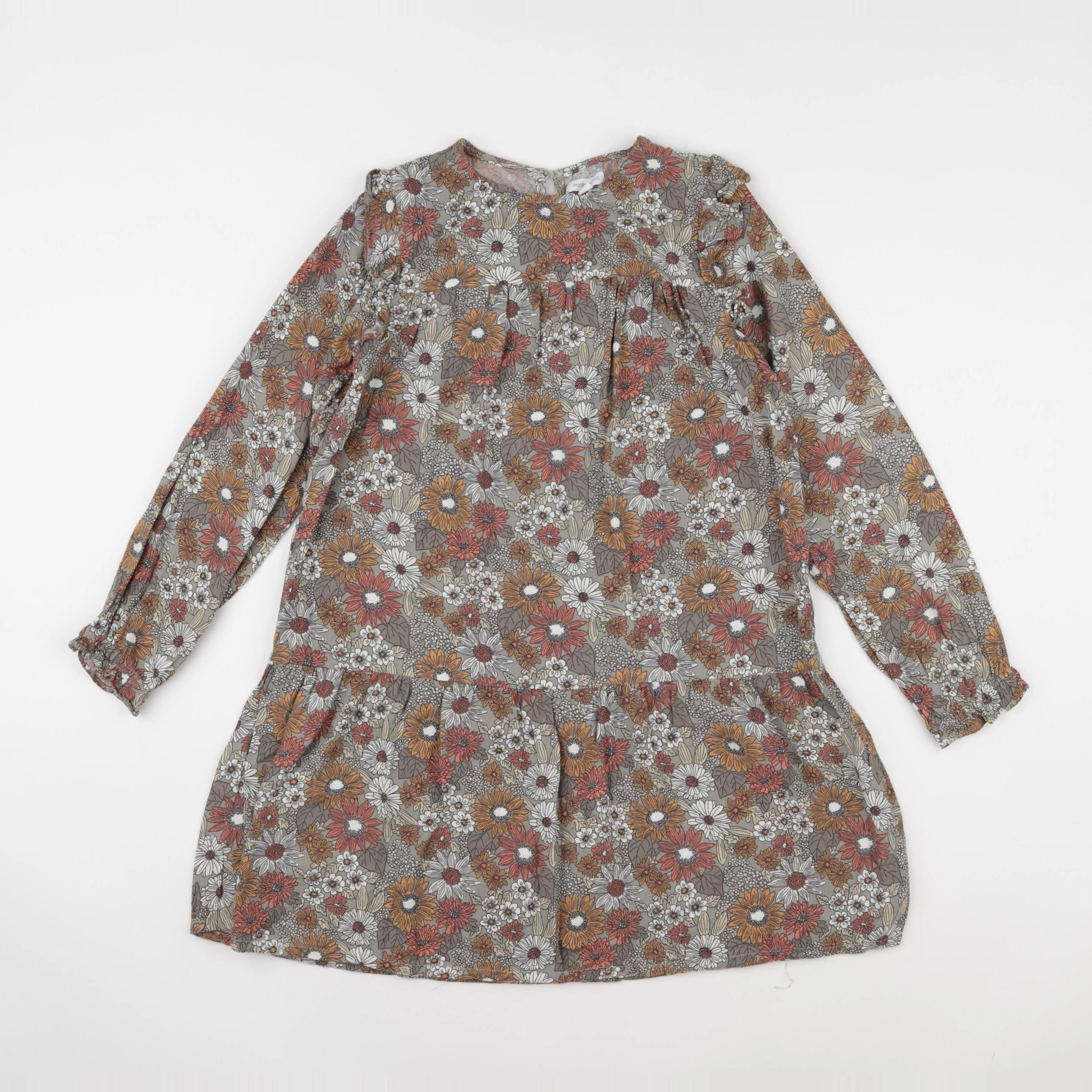 Vertbaudet - robe marron, vert - 10 ans
