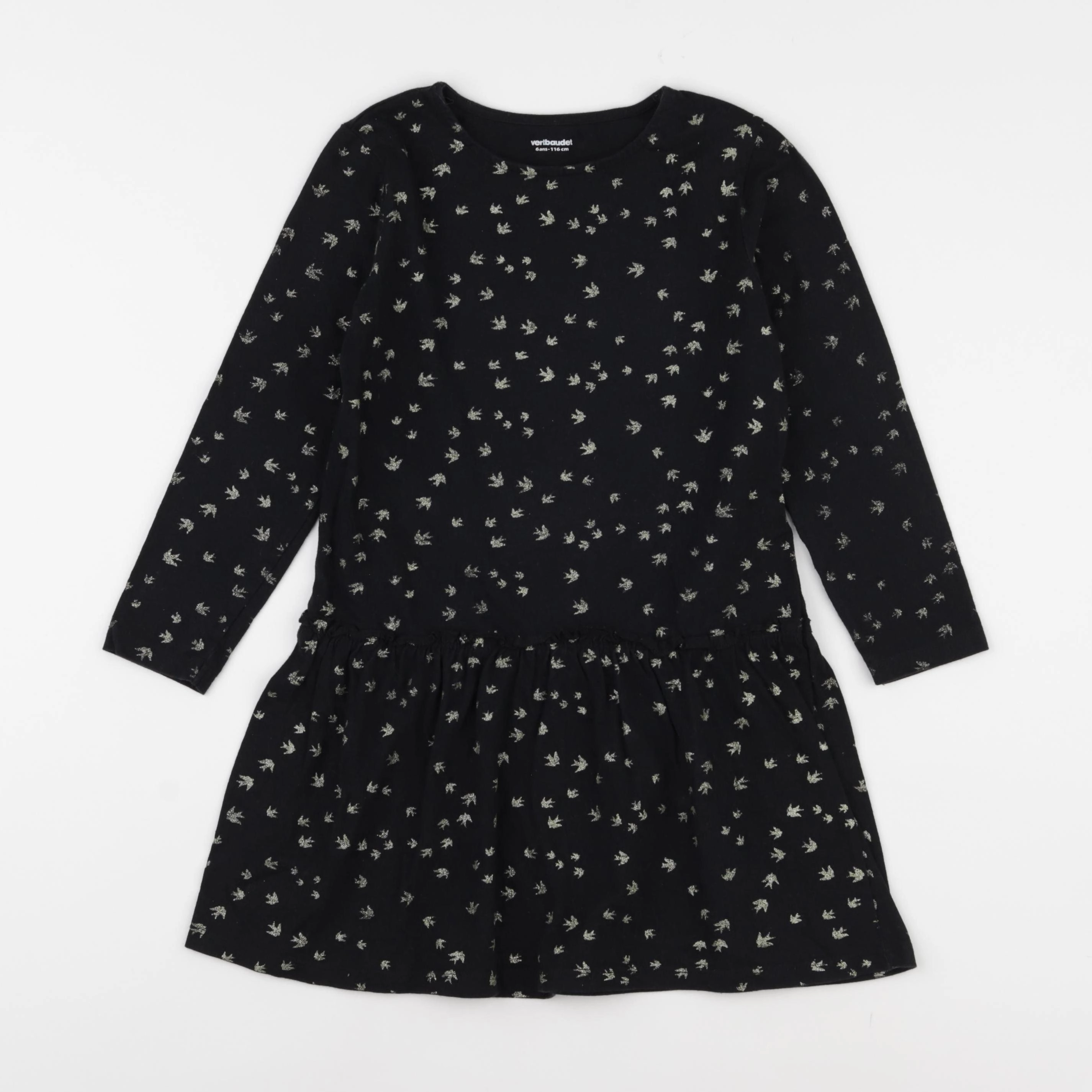 Vertbaudet - robe noir, or - 6 ans